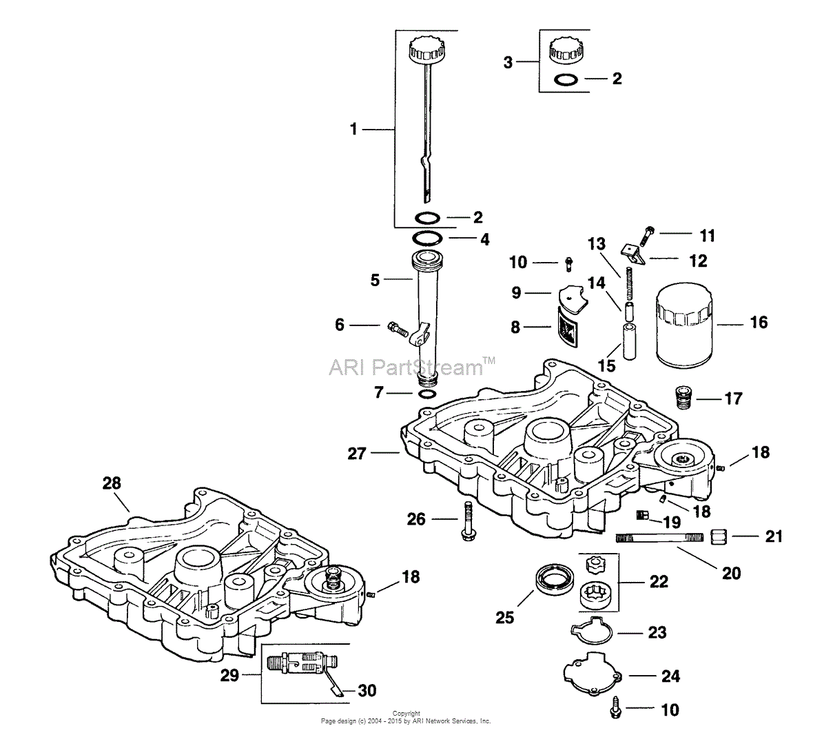 Kohler CV12.5-1211 CUB CADET 12.5 HP Parts Diagram for Oil Pan ...