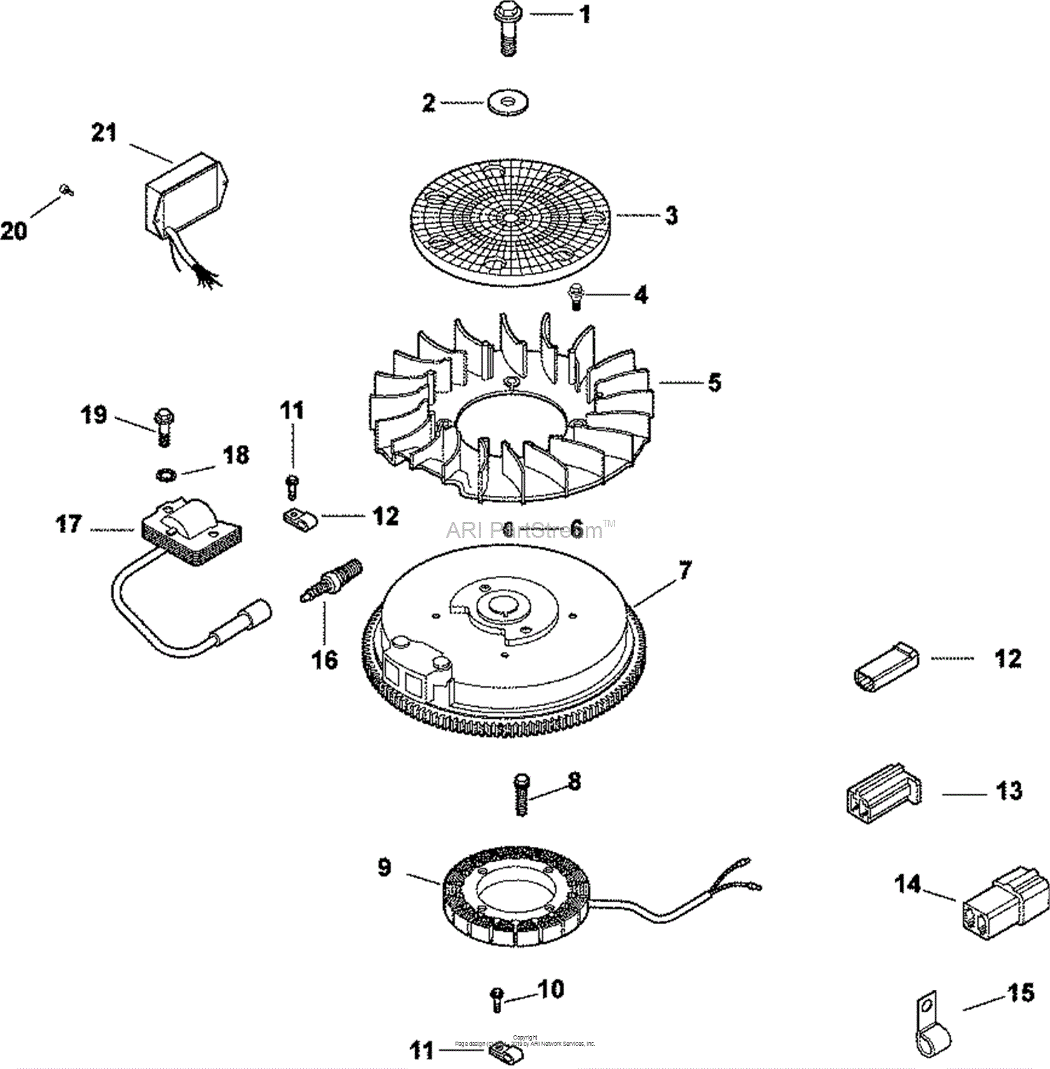 Kohler CV16-43518 JOHN DEERE 16 HP (11.9 kW) Parts Diagram for Ignition ...