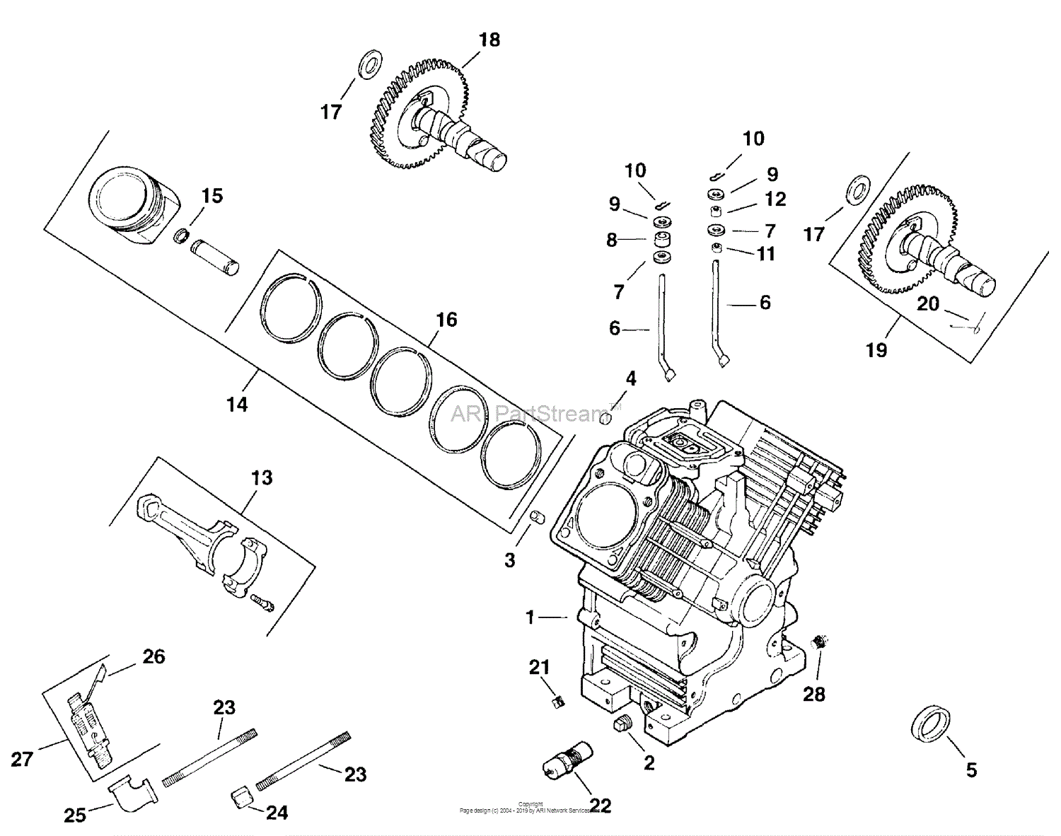 Kohler CH20-64511 WALKER MFG. 20 HP (14.9 kW) Parts Diagram for