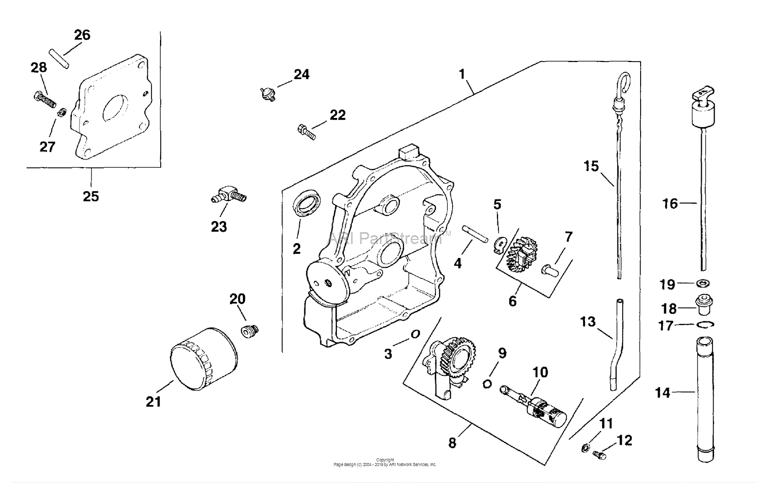 Kohler CH20-64543 POWER KING 20 HP (14.9 kW) Parts Diagram for Oil Pan ...