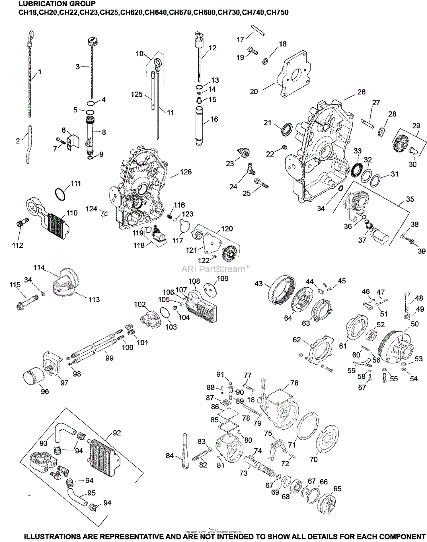 Kohler Ch740 0082 Medart 25 Hp 18 6 Kw Parts Diagram For Lubrication Group 3 24 659 Ch18 750