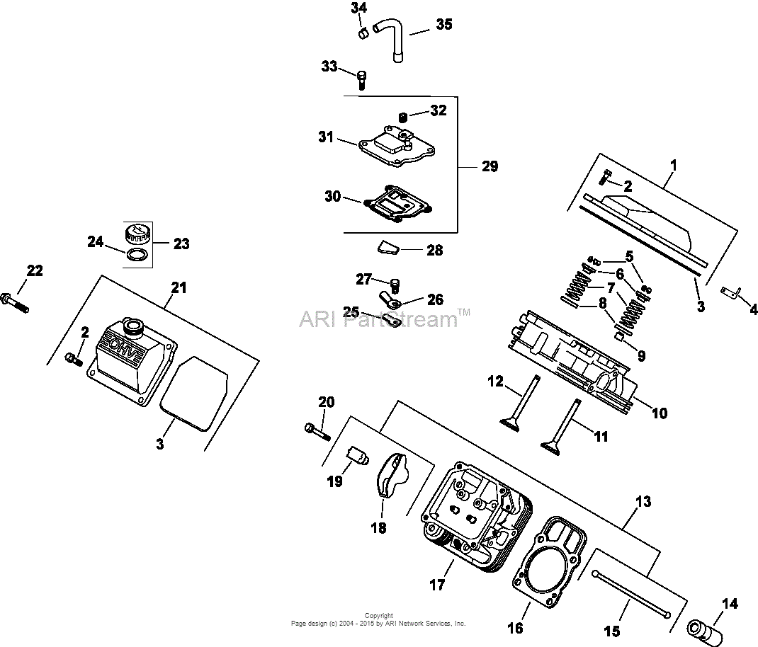 Kohler CH20-64706 TERRAMITE 20 HP (14.9 kW) Parts Diagram for Head ...