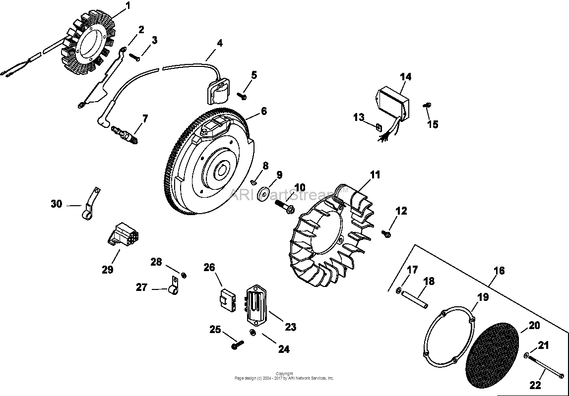 Kohler CH22-66528 SHIVVERS 22 HP (16.4 kW) Parts Diagram for Ignition ...