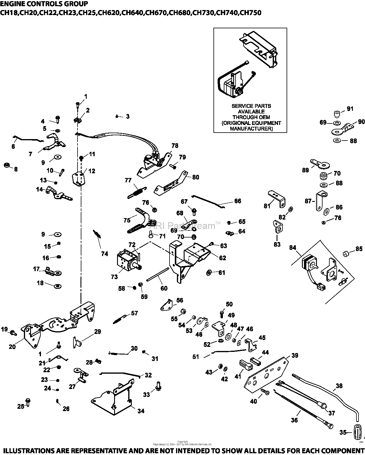 Kohler CH6403208 VERMEER (TRENCHER) 20.5 HP (15.3 kW) Parts Diagram