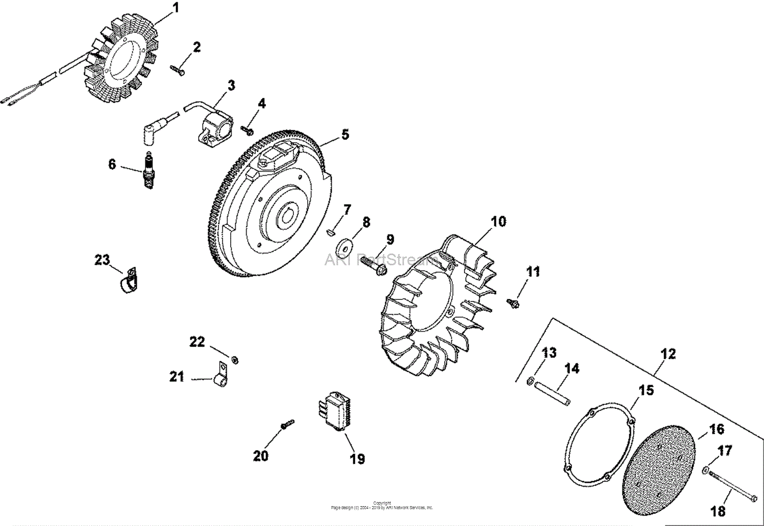 Kohler CH740-0036 MORIDGE 25 HP (18.6 kW) Parts Diagram for Ignition