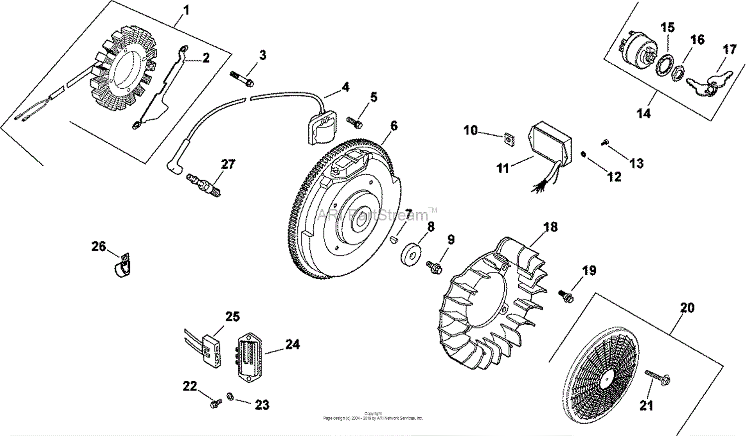 Kohler CH740-0080 MUD BUDDY 25 HP (18.6 kW) Parts Diagram for Ignition ...