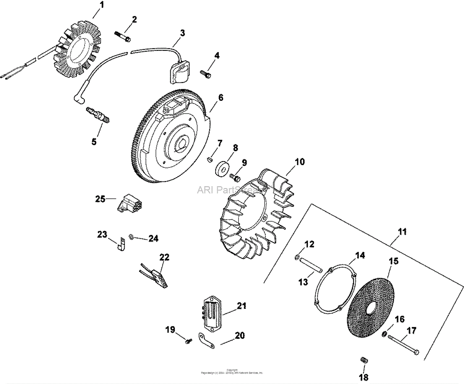 Kohler CH740-0082 MEDART 25 HP (18.6 kW) Parts Diagram for Ignition ...