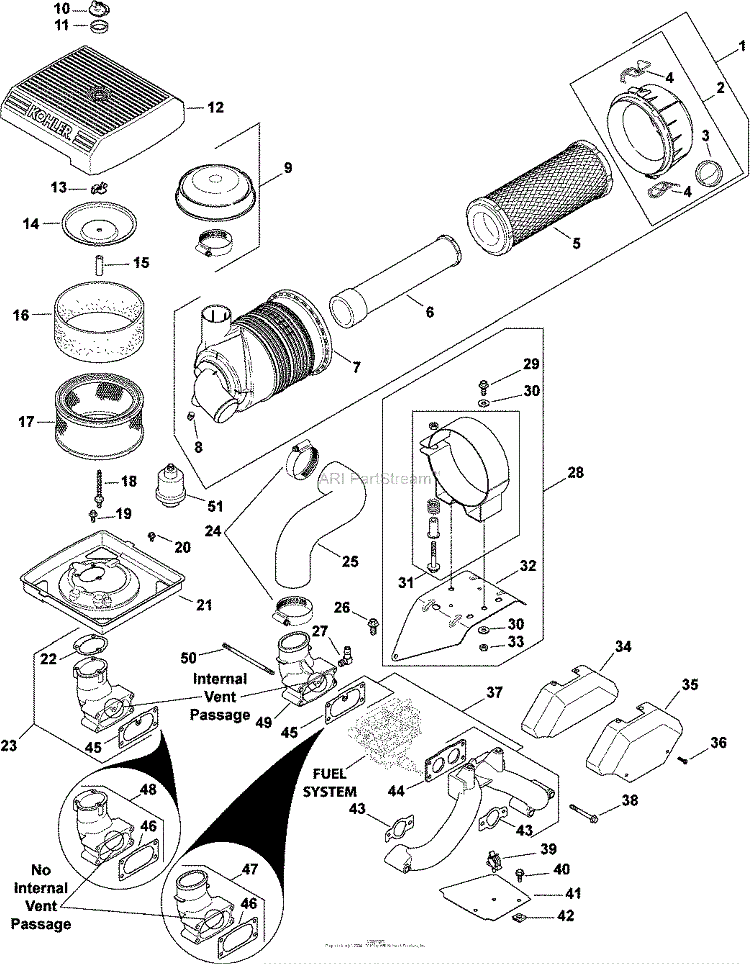 Kohler CH750-0037 MILLER ELECTRIC 27 HP (20.1 kW) Parts Diagram for Air ...