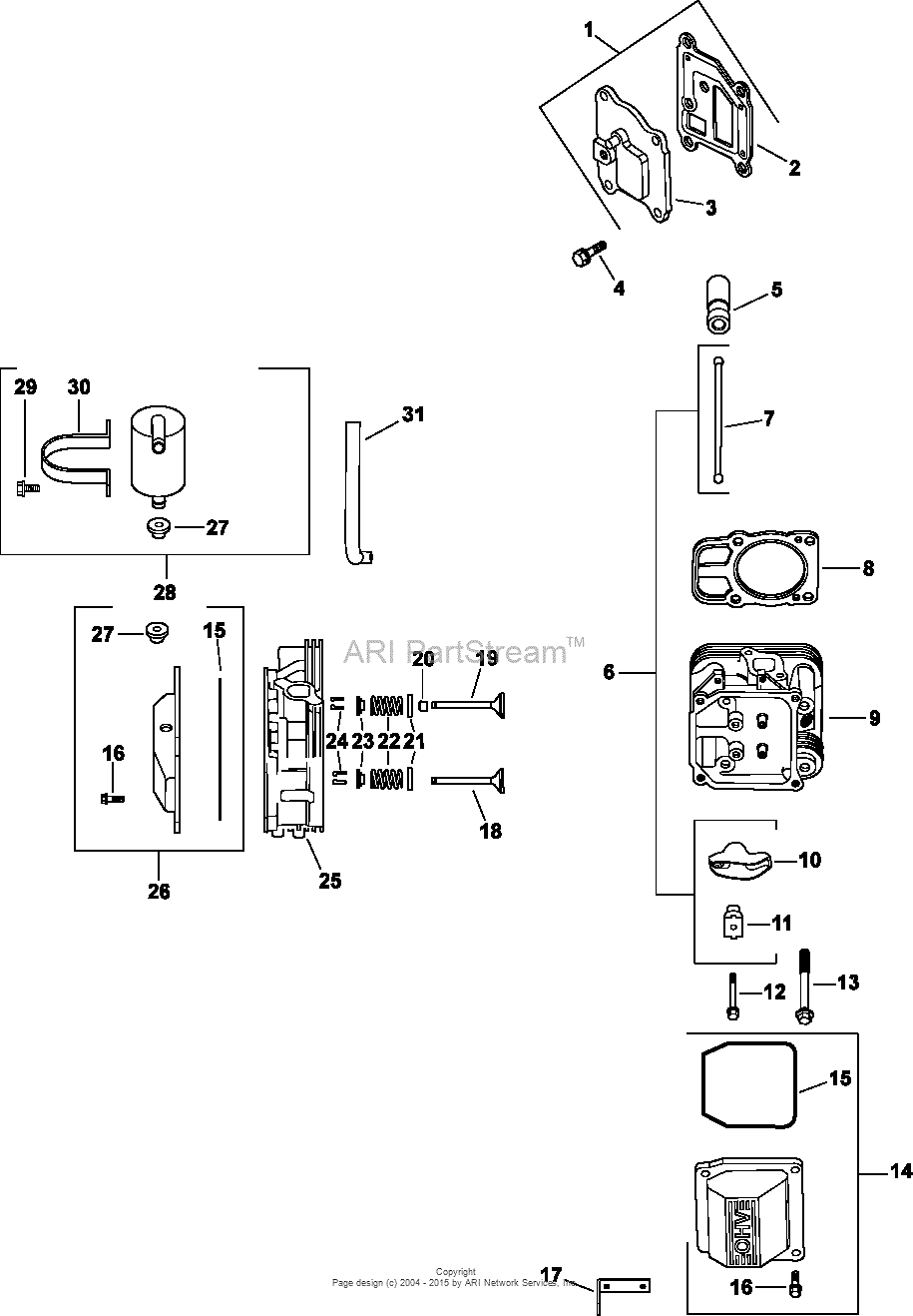 Kohler CV20-65594 DIXIE CHOPPER 20 HP (14.9 kW) Parts Diagram for Head