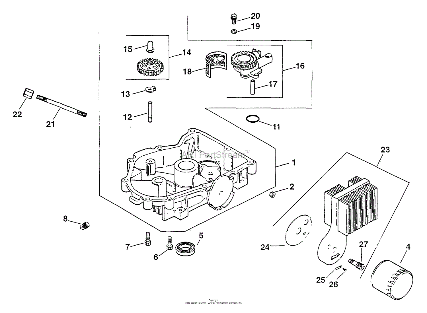 Kohler Cv20-65518 Murray 20 Hp (14.9 Kw) Parts Diagram For Oil Pan 