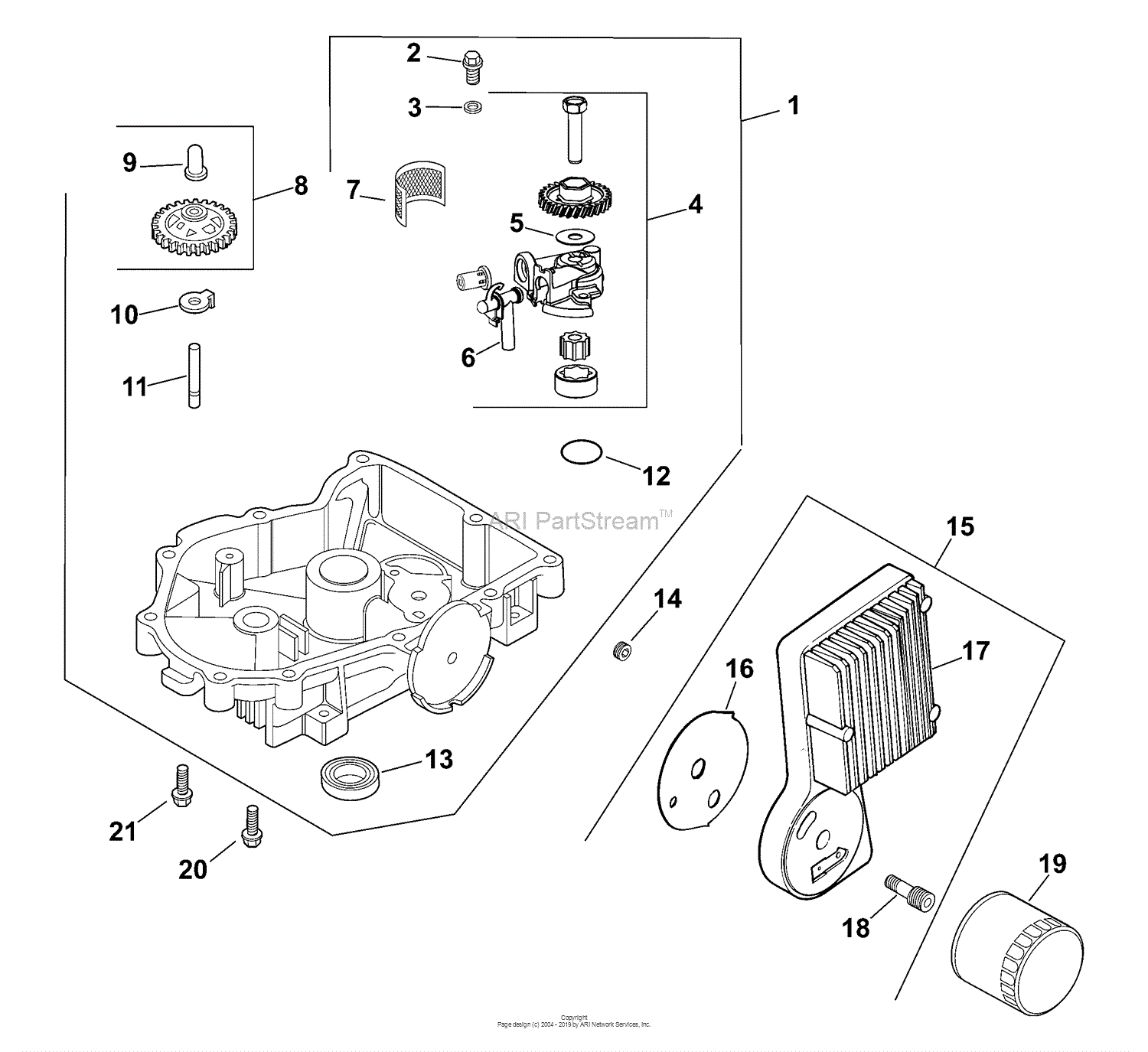 Kohler CV640-3022 SCAG 20.5 HP (15.3 kW) Parts Diagram for Oil Pan ...