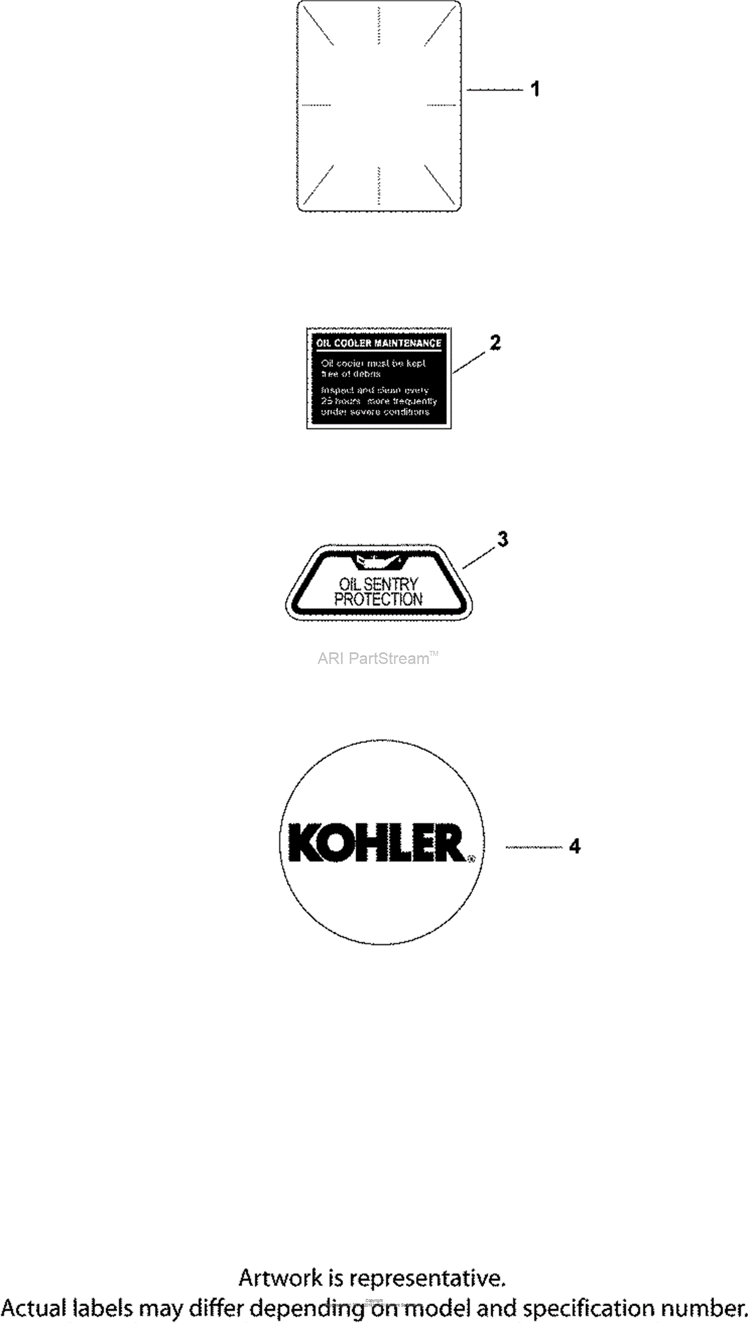 Kohler CV25-69525 JOHN DEERE 25 HP (18.61 kW) Parts Diagram for Decals