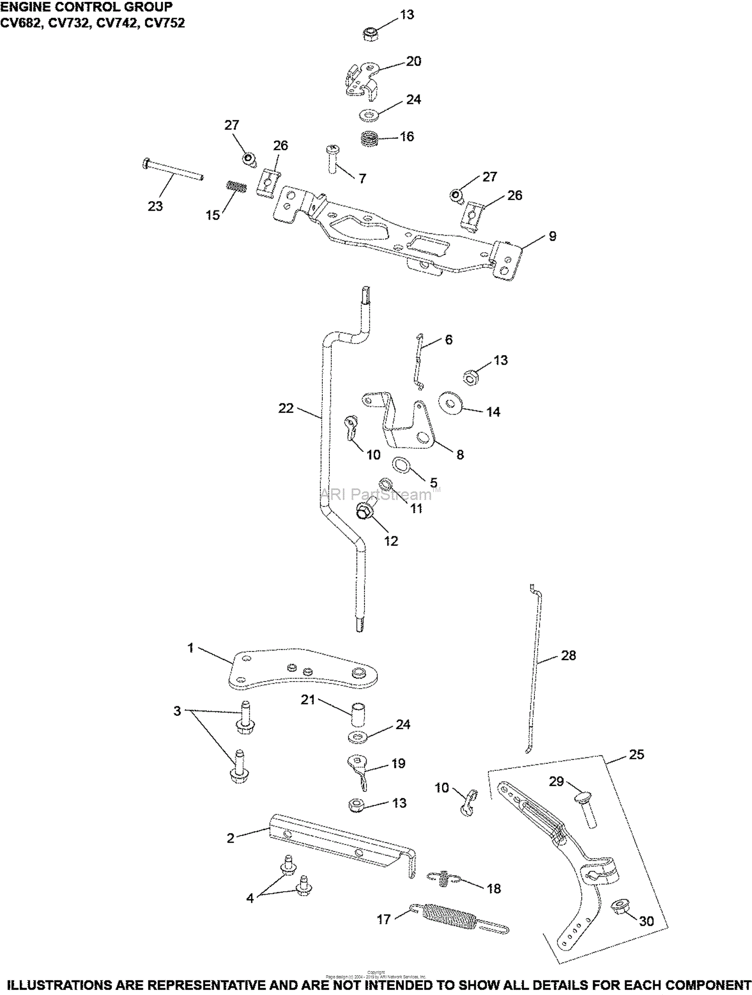 Kohler CV742-3011 KUBOTA 25 HP (18.6kW) Parts Diagram for ... lock nut diagram 