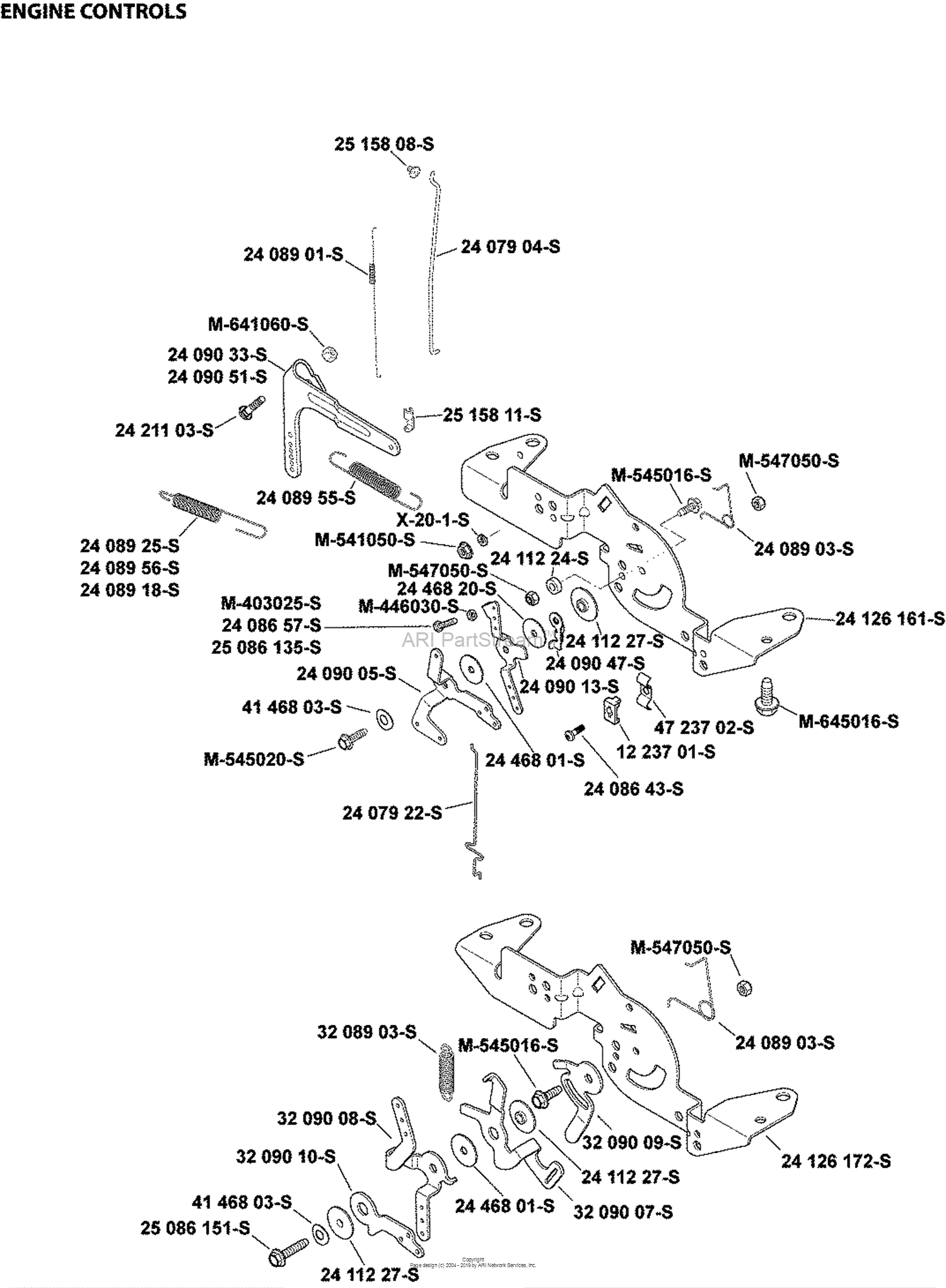 Kohler SV820-0016 TORO 23 HP (17.2 kW) Parts Diagram for Engine Controls