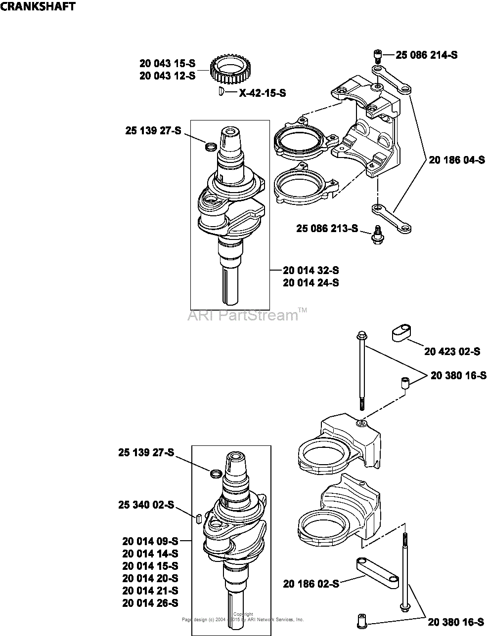 Kohler SV5400020 MTD 18 HP (13.4 kW) Parts Diagram for Crankshaft 1202