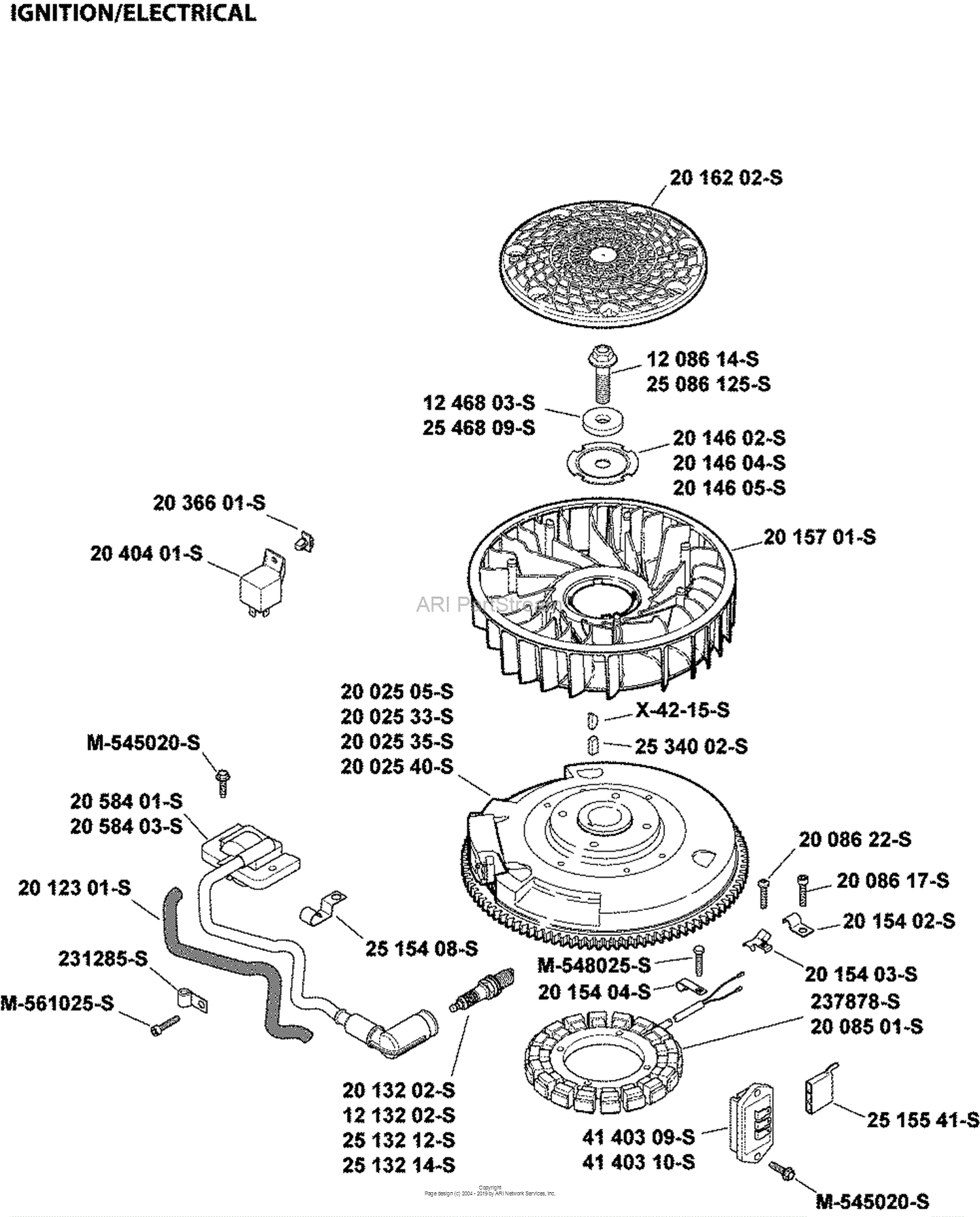 Kohler SV590-0012 POULAN PRO 19 HP (14.2 kW) Parts Diagram for Ignition ...