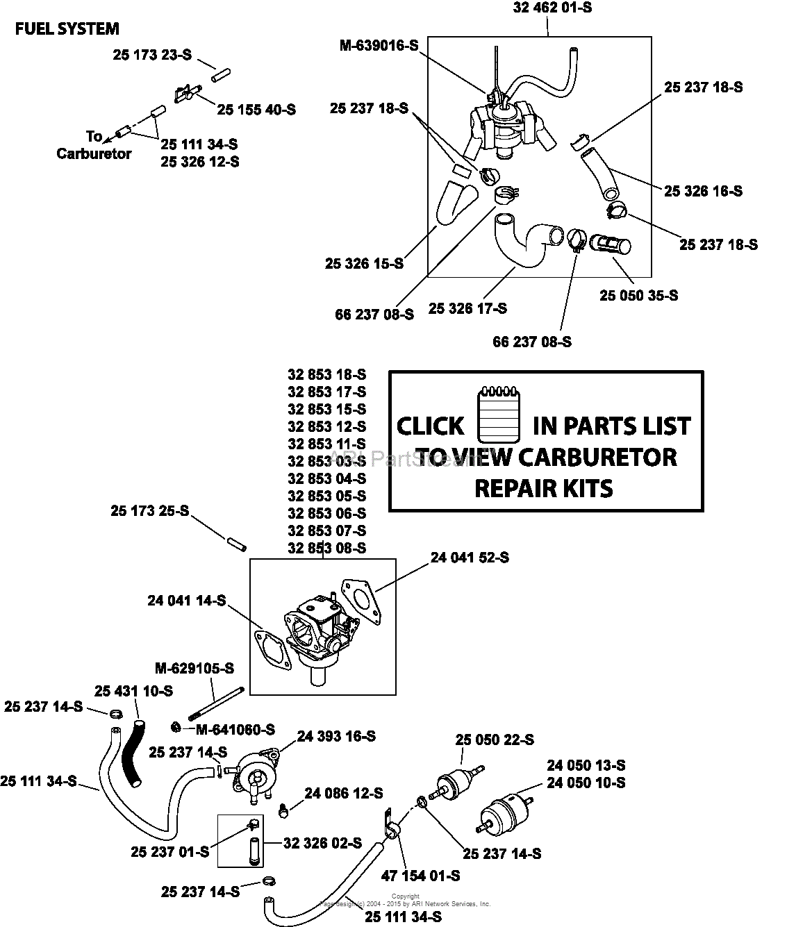 Kohler SV7153025 CTP 22 HP (16.4 kW) Parts Diagram for Fuel System