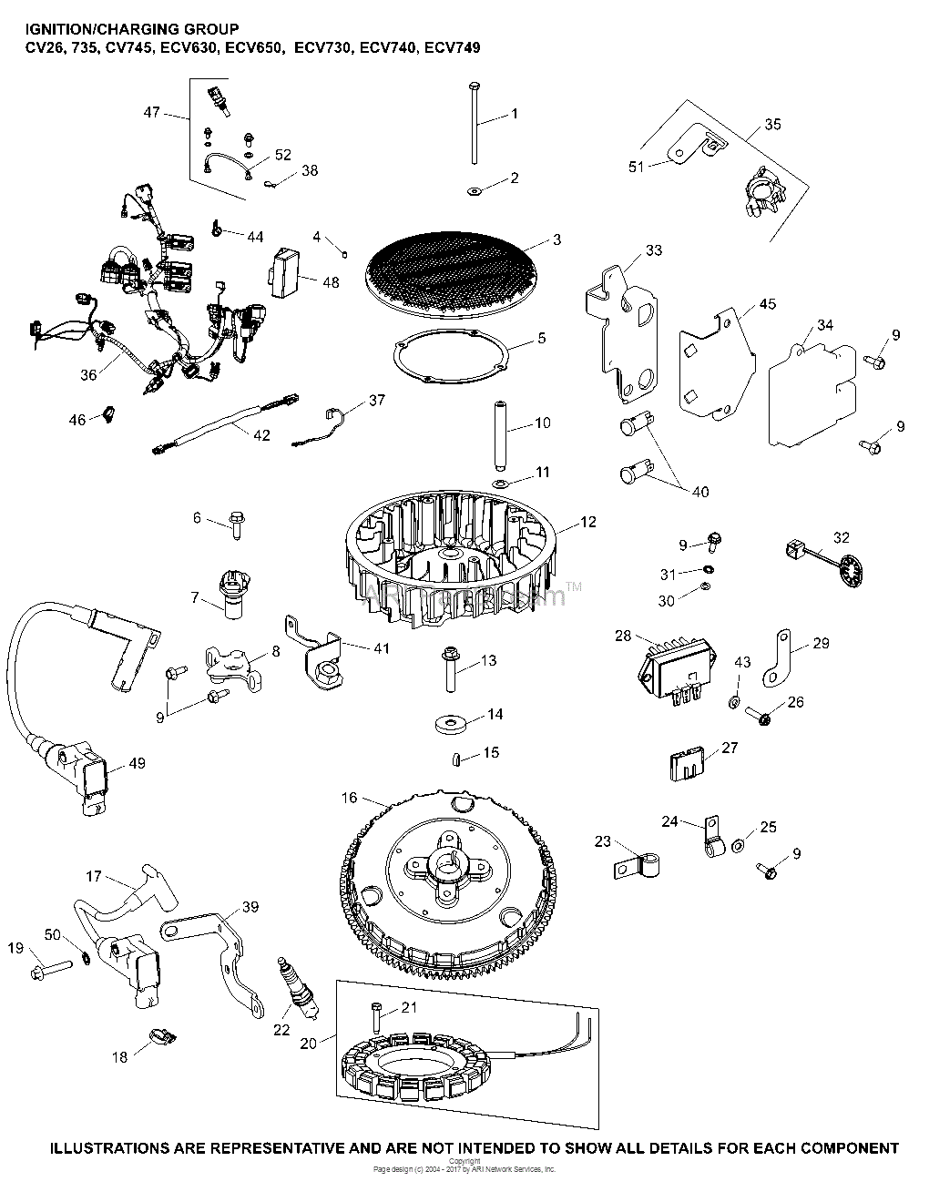 Kohler ECV749-3067 SCAG 29 HP (21.62 kW) Parts Diagram for Ignition ...