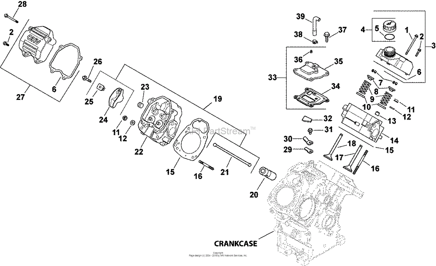 Kohler LH685-0013 PROCHEM 23 HP Parts Diagram for Head/Valve/Breather 4 ...