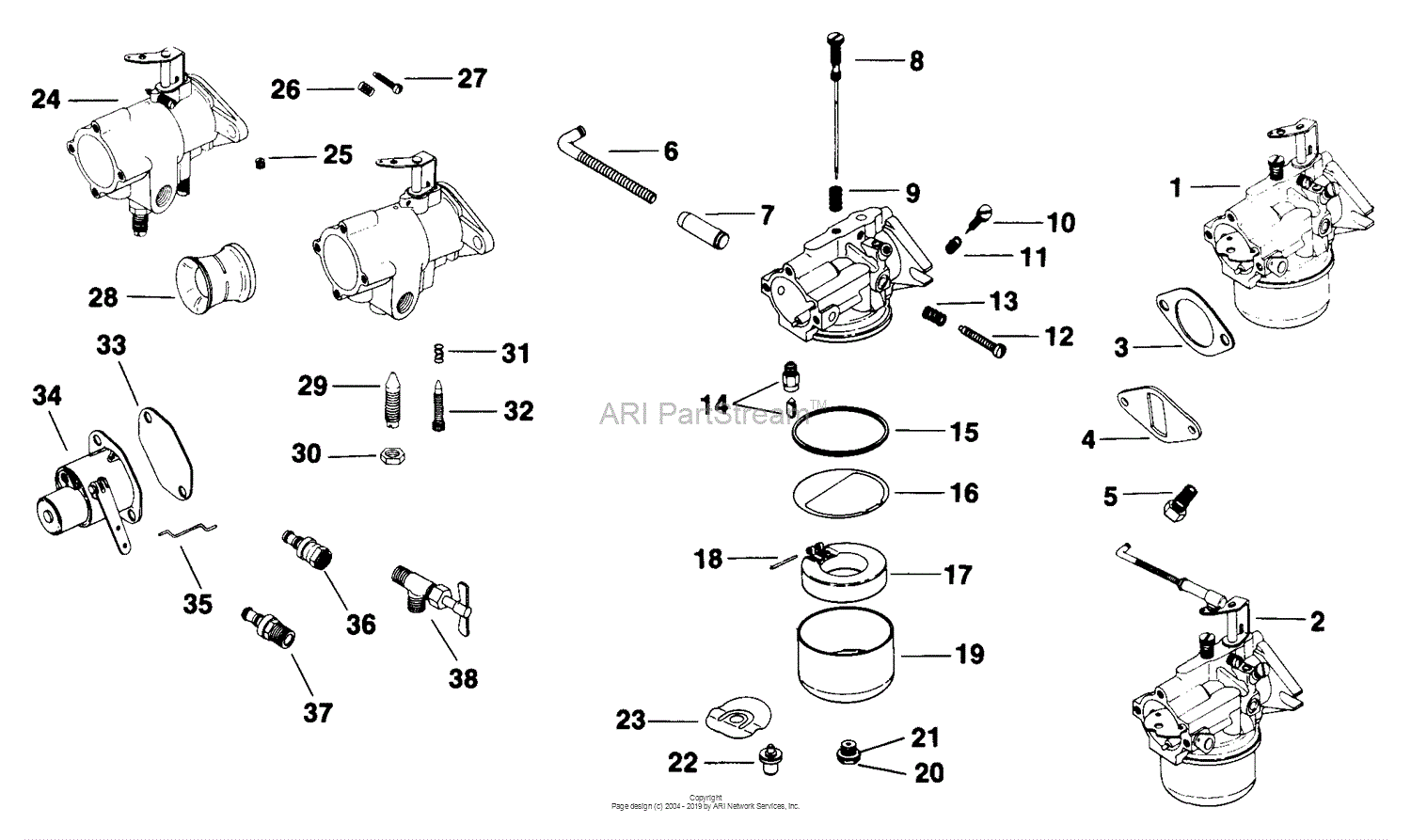 Kohler K301 47619 Omc Lincoln 12 Hp 9 Kw Specs 4710 47835 Parts Diagram For Carburetor Tp 2097