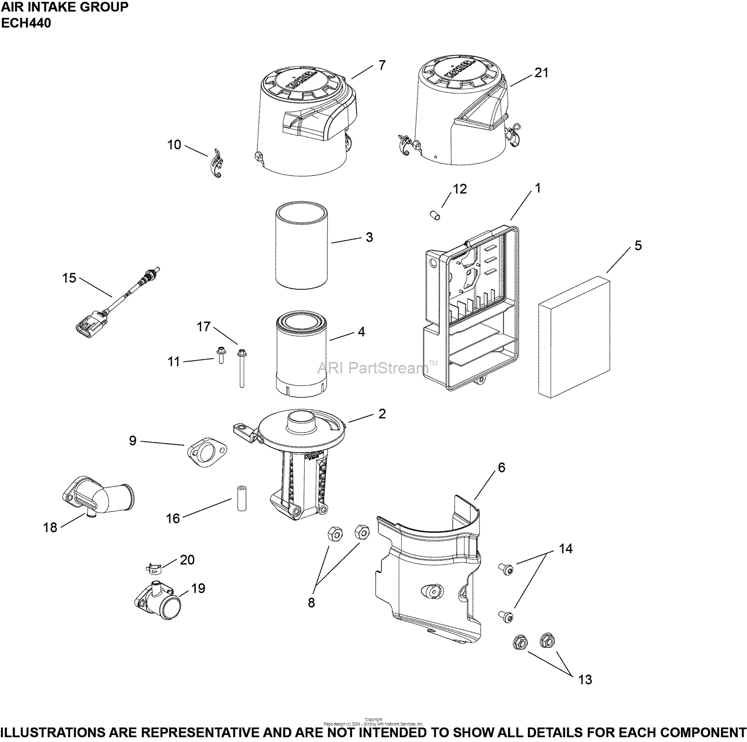 Kohler ECH440-3013 AMERICAN SPORTS WORKS 14 HP (10.5 kw) Parts Diagram ...