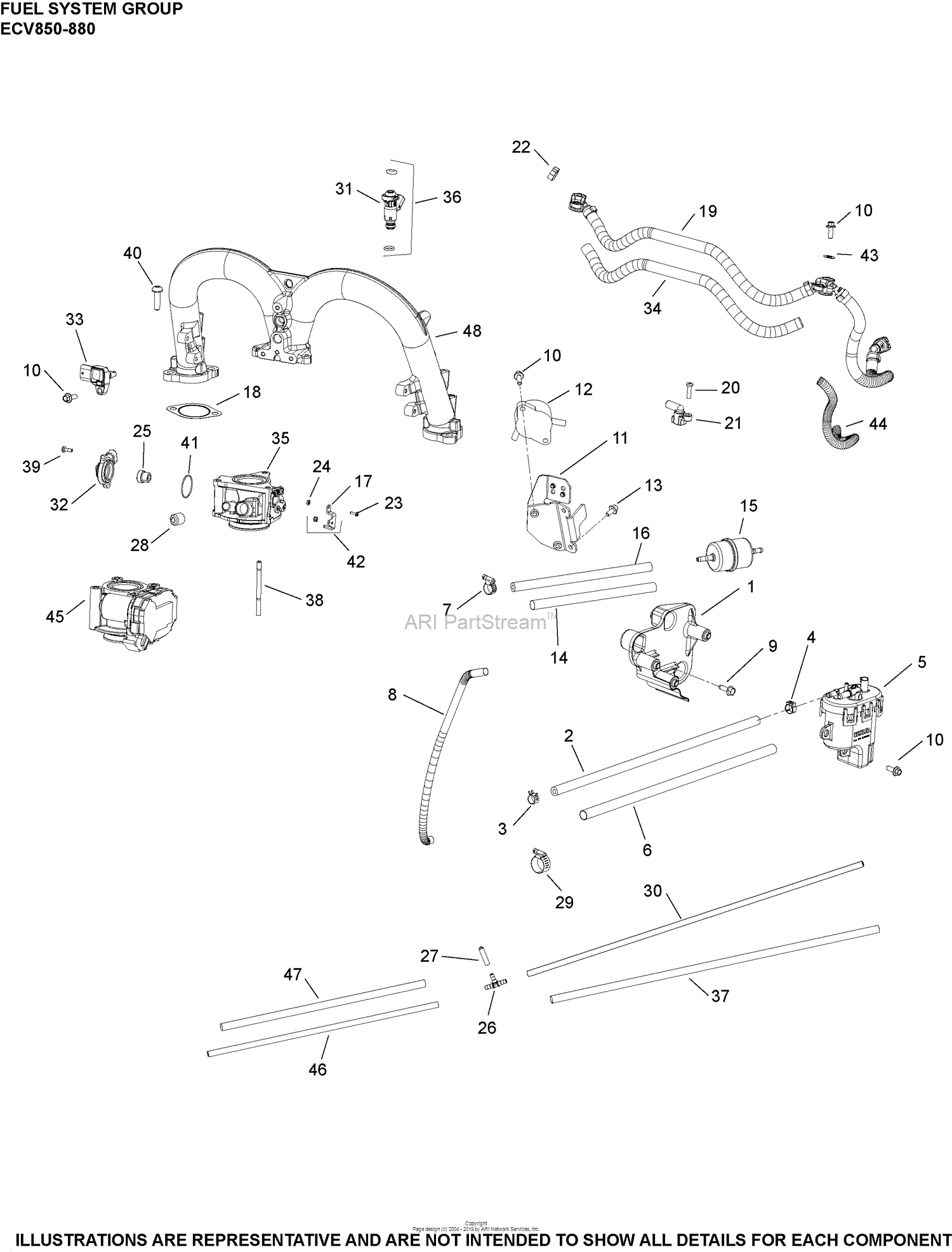 Kohler ECV860-3015 SCAG 29 HP Parts Diagram for Fuel System Group 8-19 ...