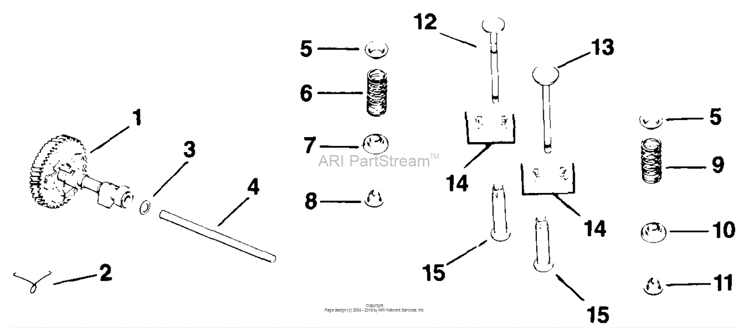 Kohler K321 6064 14 Hp 104 Kw Specs 6006 60443 Parts Diagram For Camshaft And Valves 4 10 200 2676