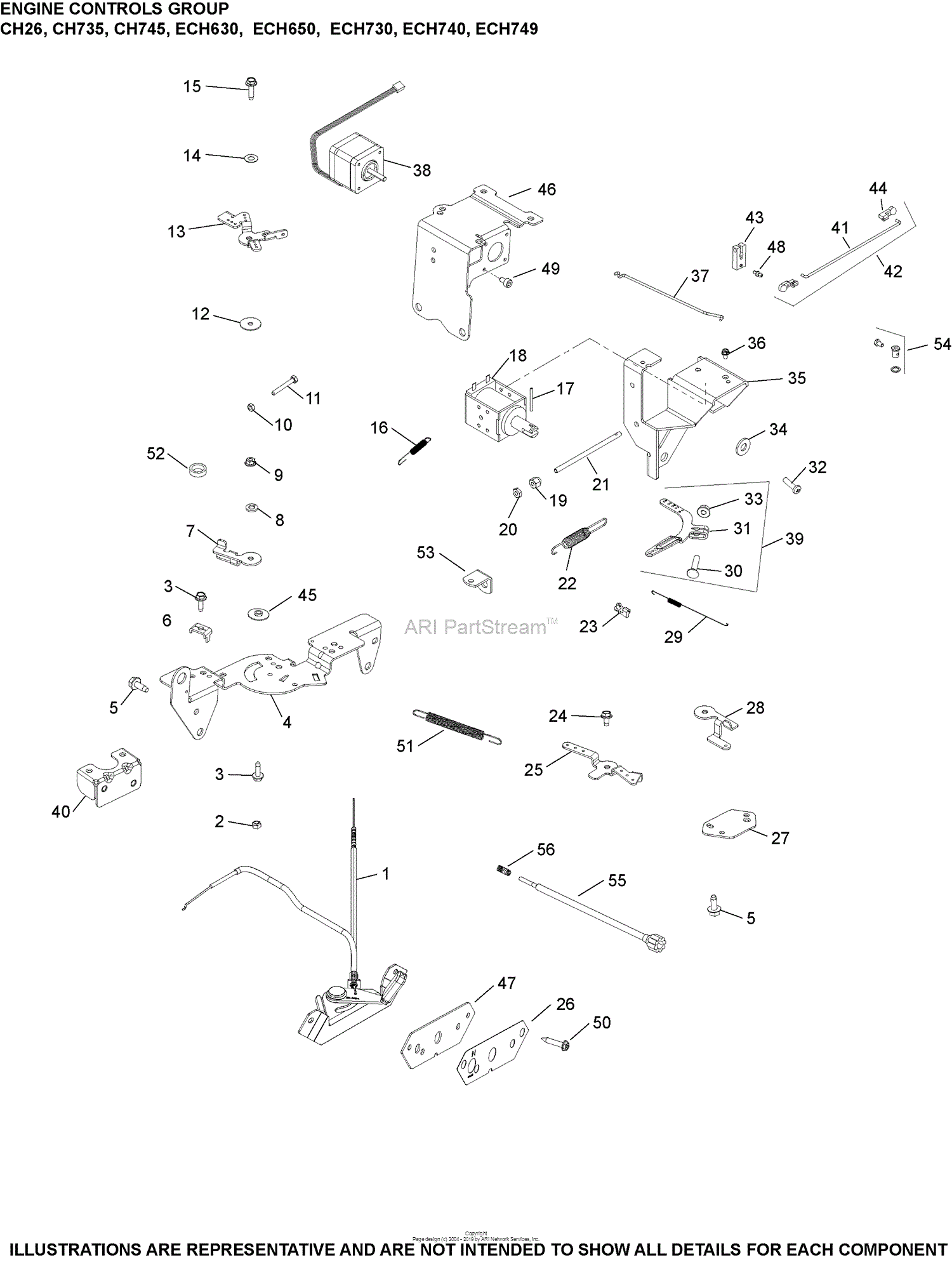 Kohler ECH740-3049 MEDART 27 HP (20.1 kw) Parts Diagram for Engine ...