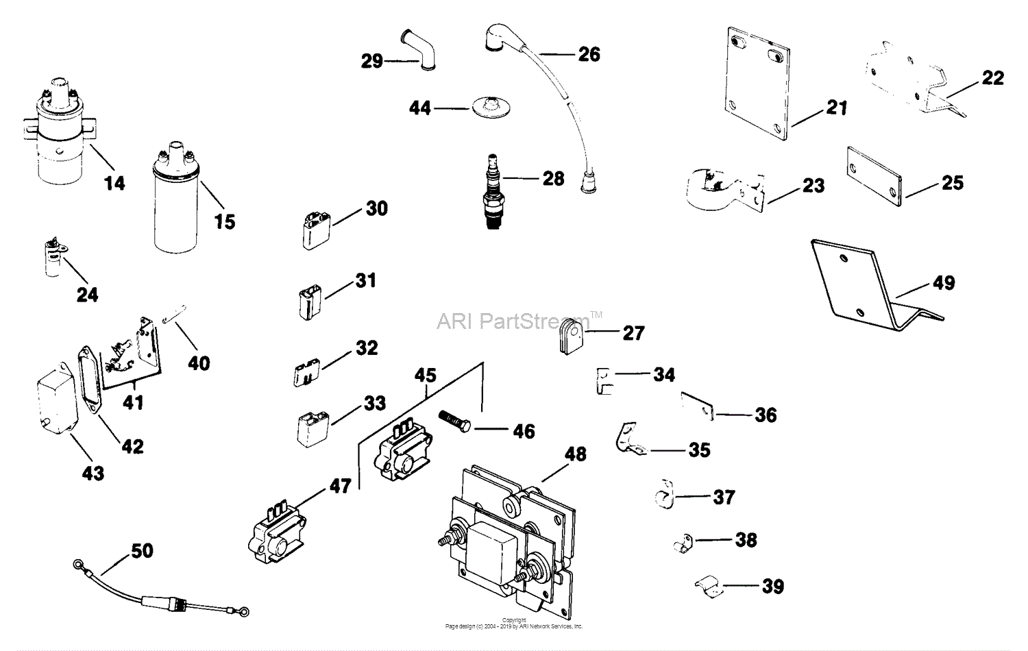 Kohler K301-47176 SERVICE ENGINE 12 (9 4710-47835 Parts Diagram for Breaker Ignition (Cont.) (TP-2097)