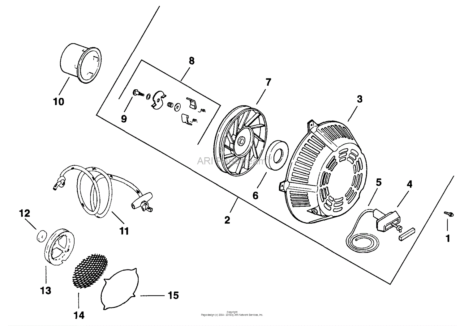 Kohler Ch12 5 1911 Basic 12 5 Hp Parts Diagram For Starting System Recoil 7 27 1 H