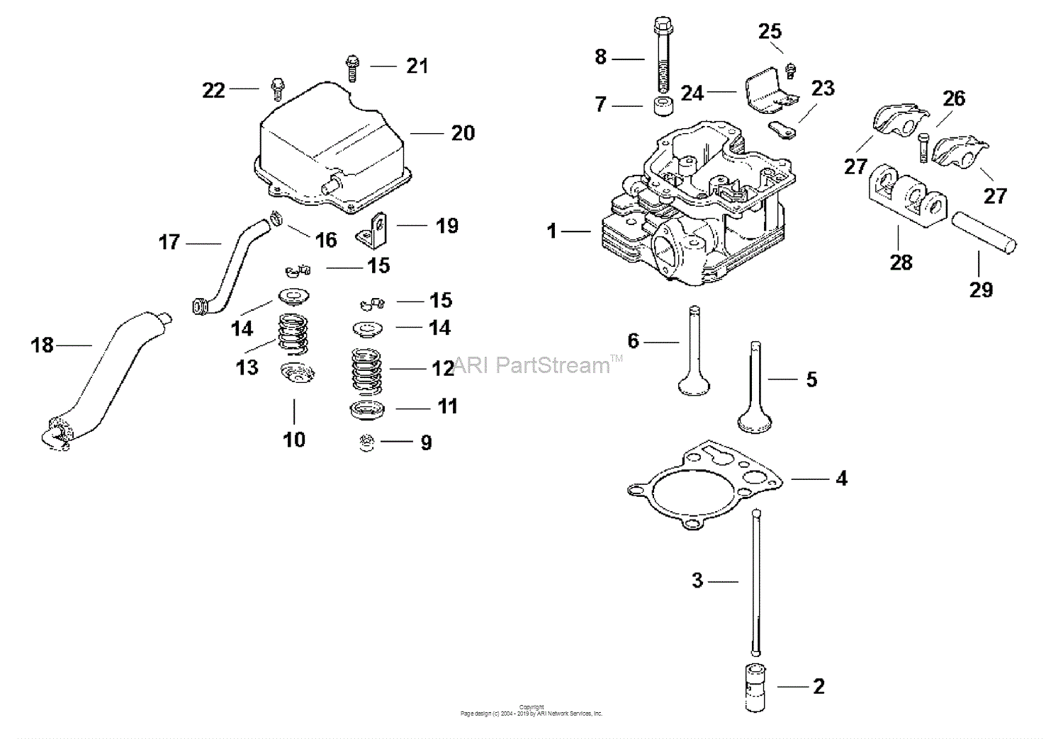 Kohler Ch14-1803 Basic 14 Hp Parts Diagram For Head Valve Breather 