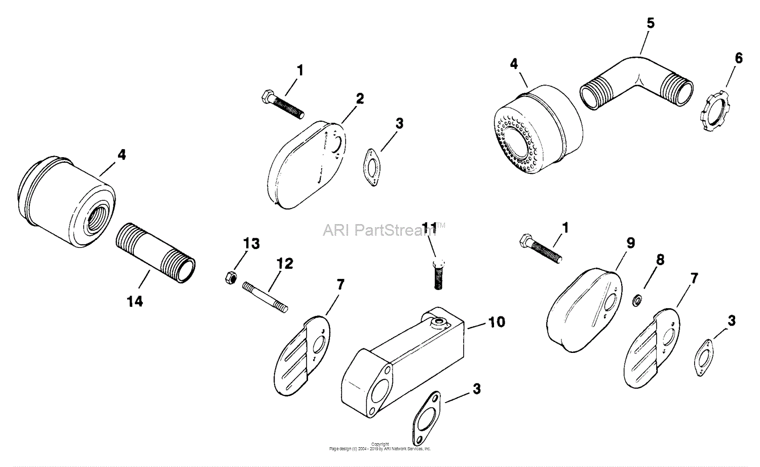 Kohler M8 301608 Gardenway 8 Hp 60 Kw Specs 301500 301627 Parts Diagram For Exhaust 12 2 89 