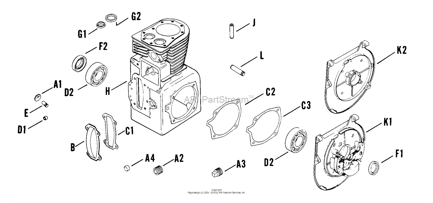 Kohler K241 46242 Basic 10 Hp 75 Kw Specs 4600 46858 Parts Diagram For Crankcase Tp 404 C 4966