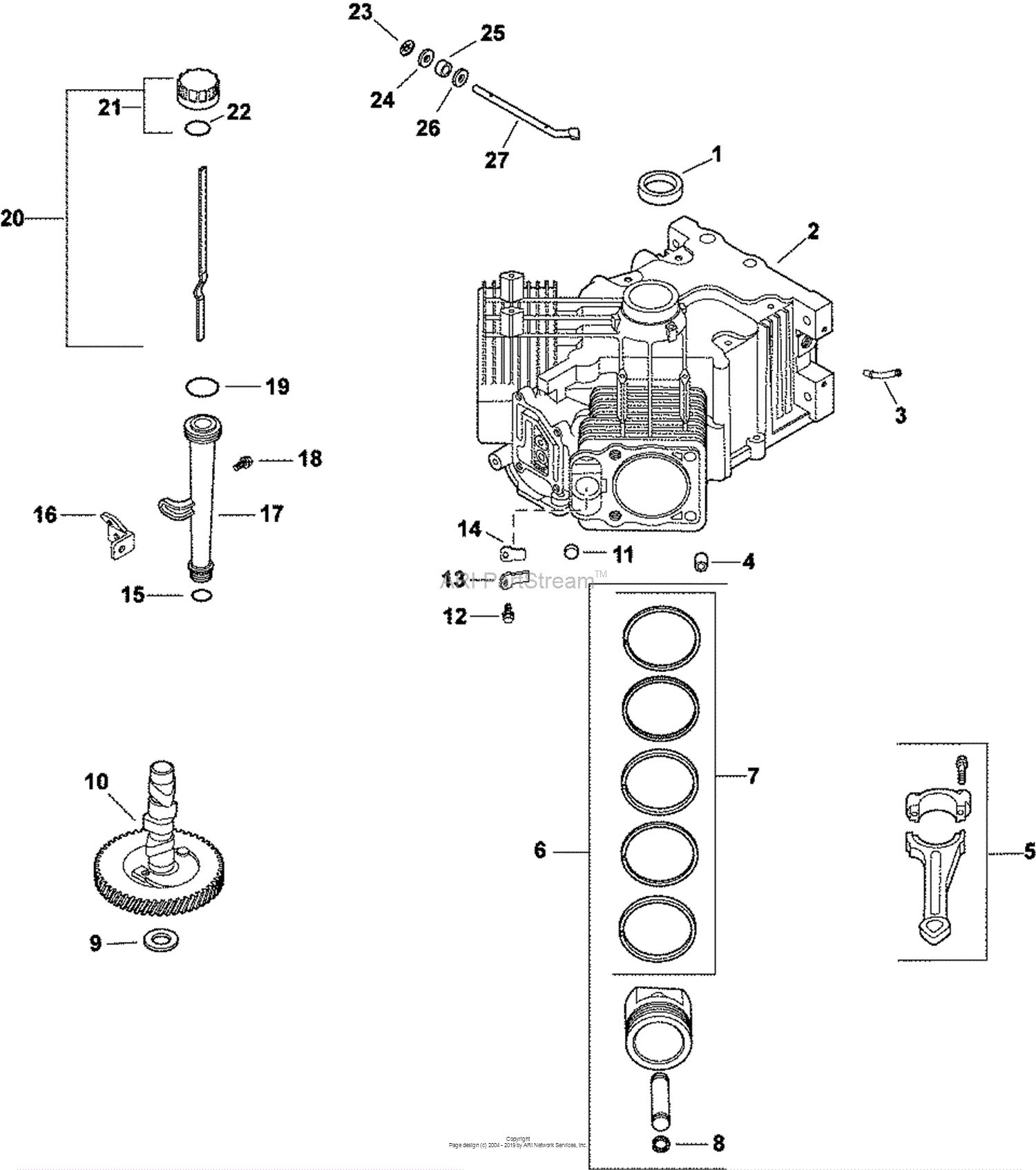 Kohler CV740-0026 MTD-CUB CADET 25 HP (18.6 kW) Parts Diagram for ...