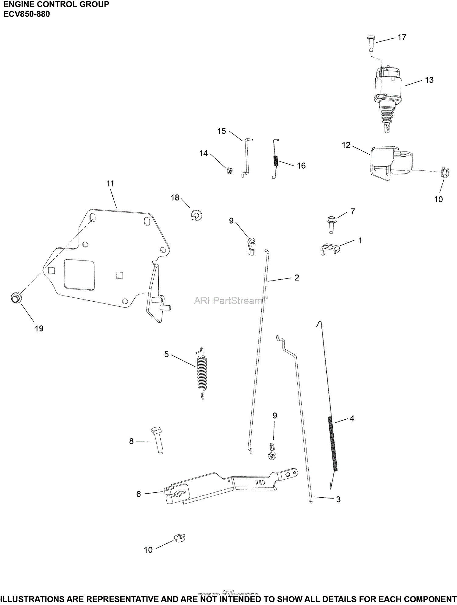 Kohler ECV860-3015 SCAG 29 HP Parts Diagram for Engine Controls Group 9 ...