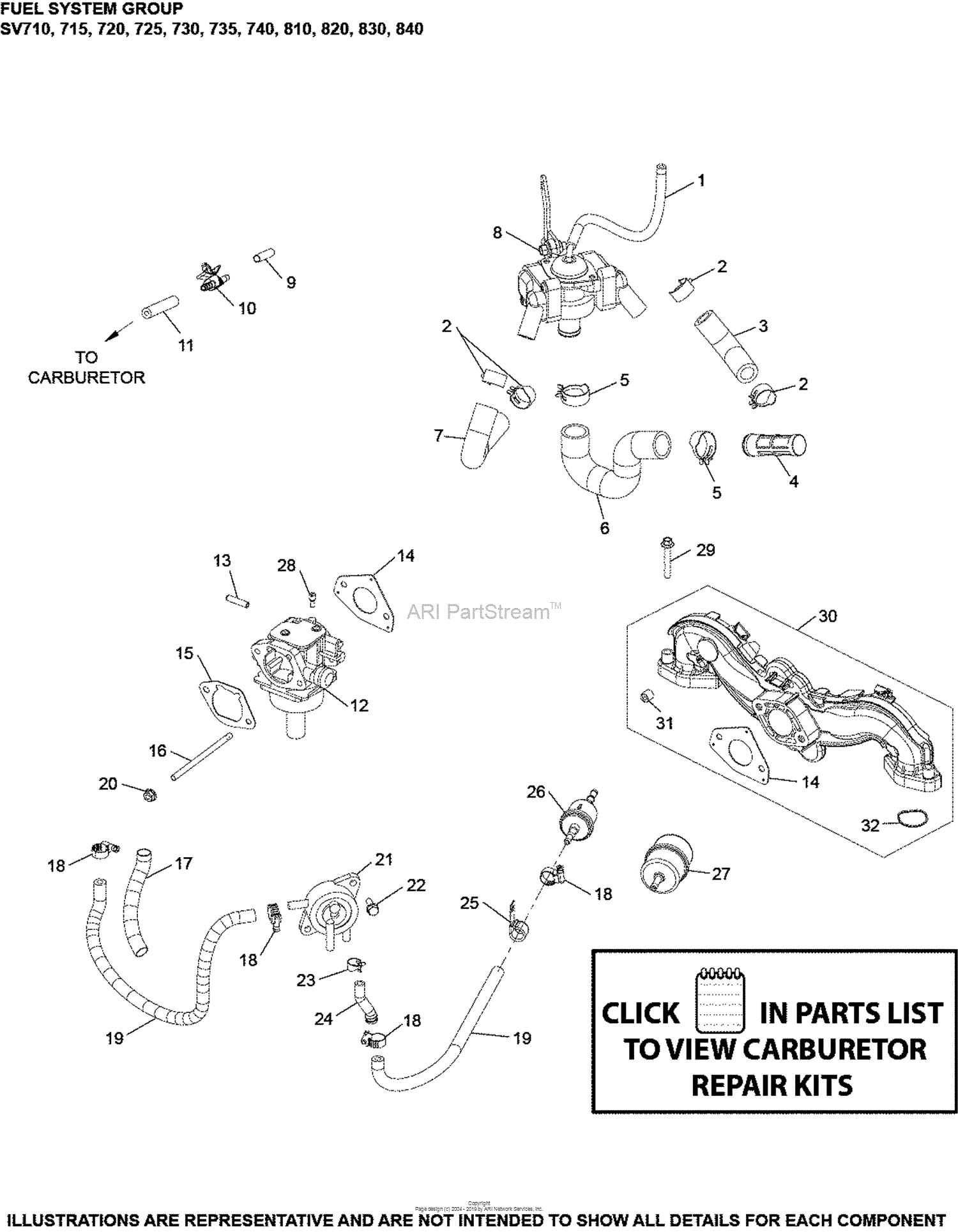 Kohler SV840-3018 BAD BOY 27 HP (20.1 kW) Parts Diagram for Fuel System ...