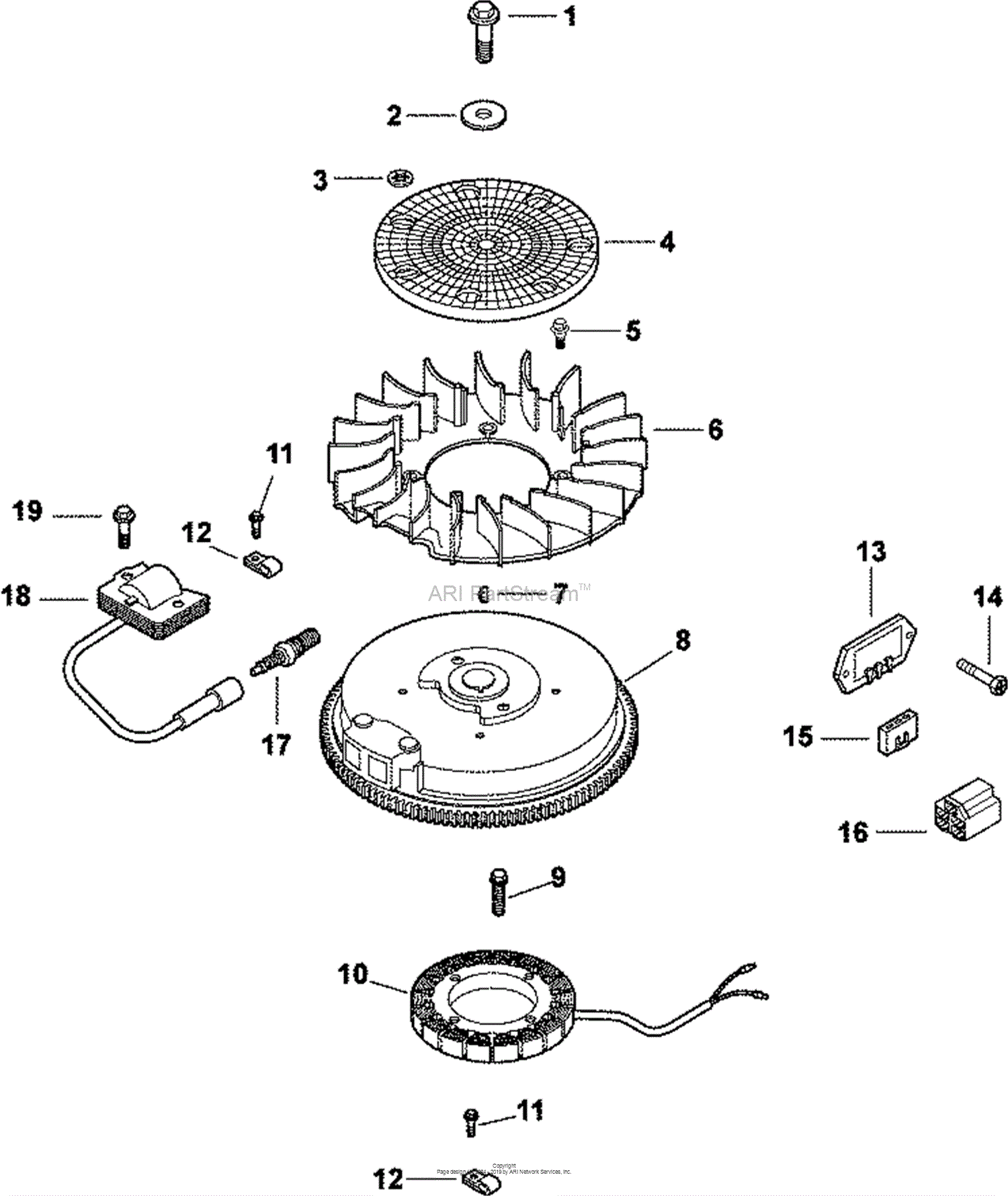 Kohler CV490-27503 TORO 17 HP (12.7 kW) Parts Diagram for Ignition