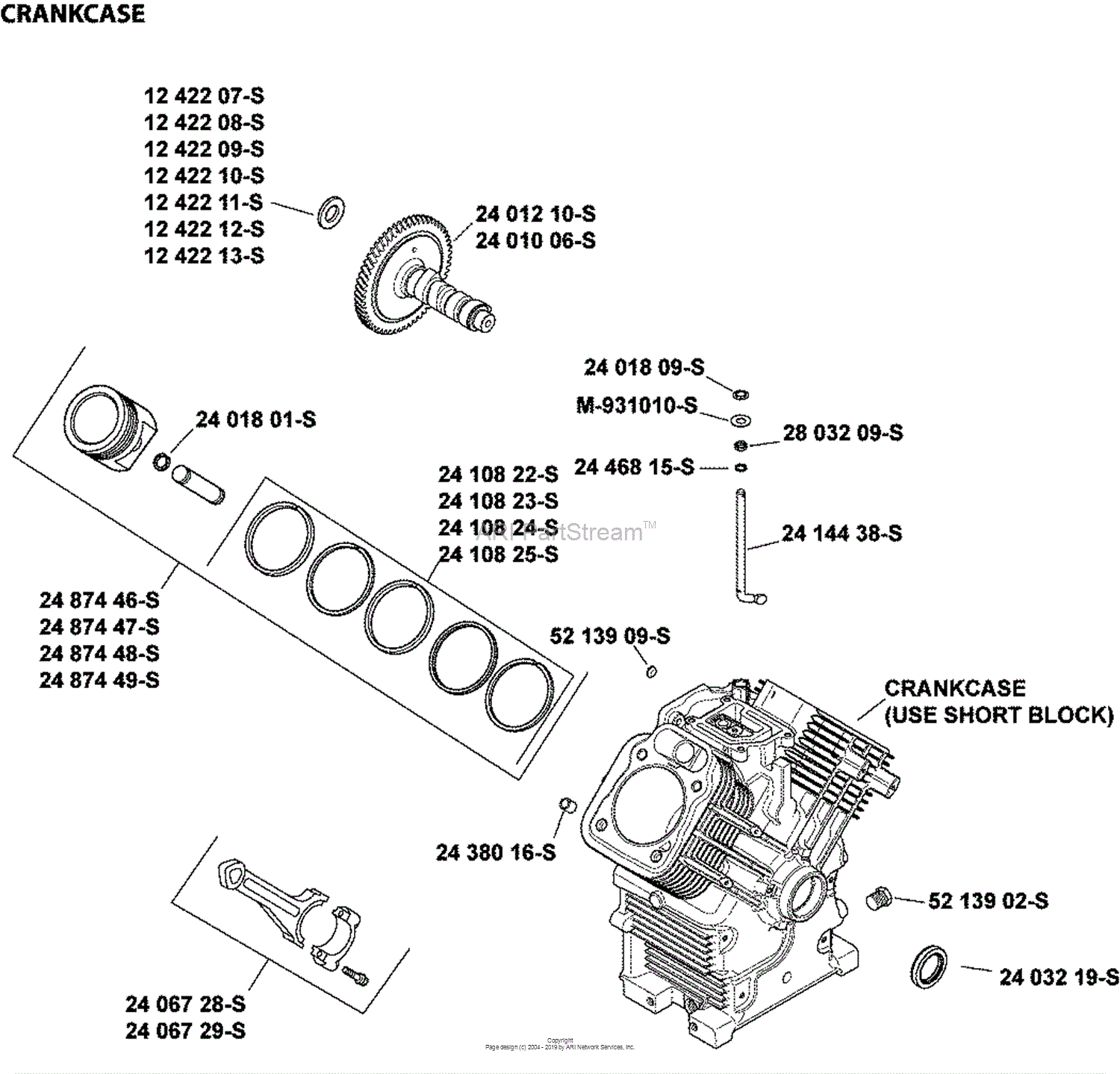 Kohler CH1862505 BASIC 18 HP (13.4 kW) Parts Diagram for Crankcase