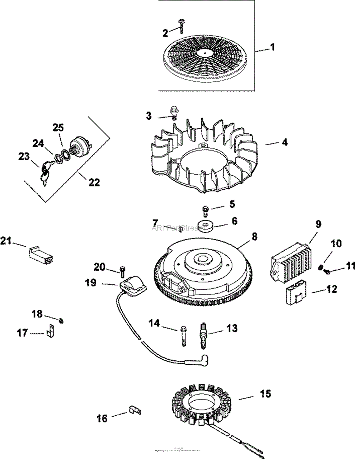 Kohler CH7300041 BASIC 23.5 HP (17.5 kW) Parts Diagram for Ignition