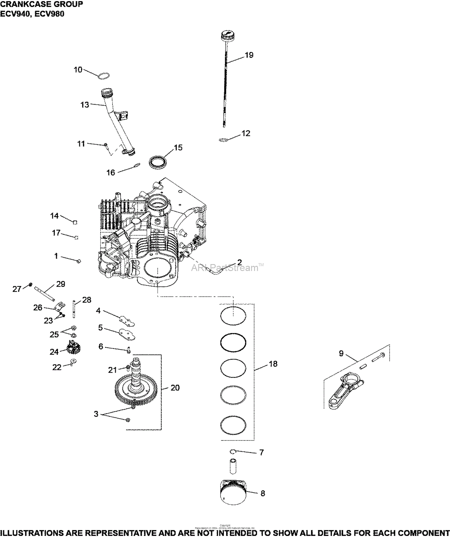 Kohler Ecv980 3012 Toro 37 Hp Parts Diagram For Crankcase Group 2 62 20 Ecv940 980 7080