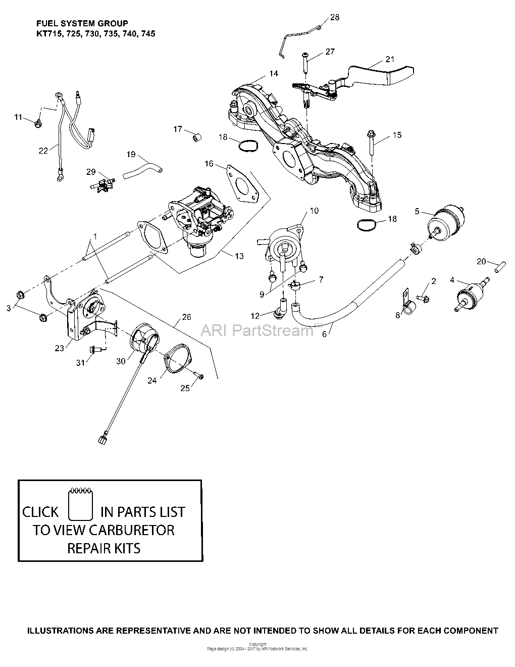 Kohler Kt725 3065 Excel 22 Hp 164 Kw Parts Diagram For Fuel Group 8