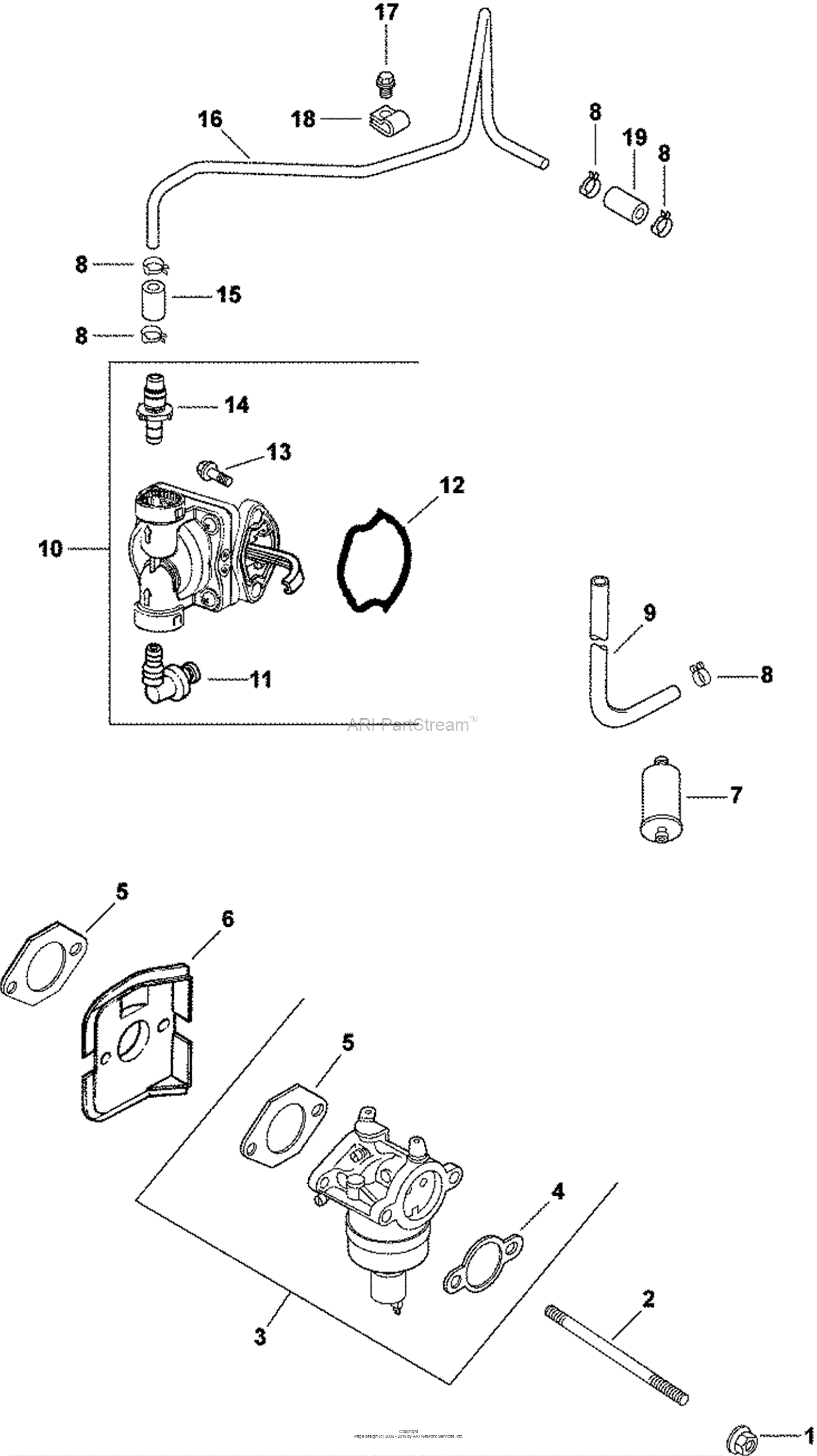 Kohler CV493-27528 EXMARK 18 HP (13.4 kW) (2004) Parts Diagram for Fuel ...