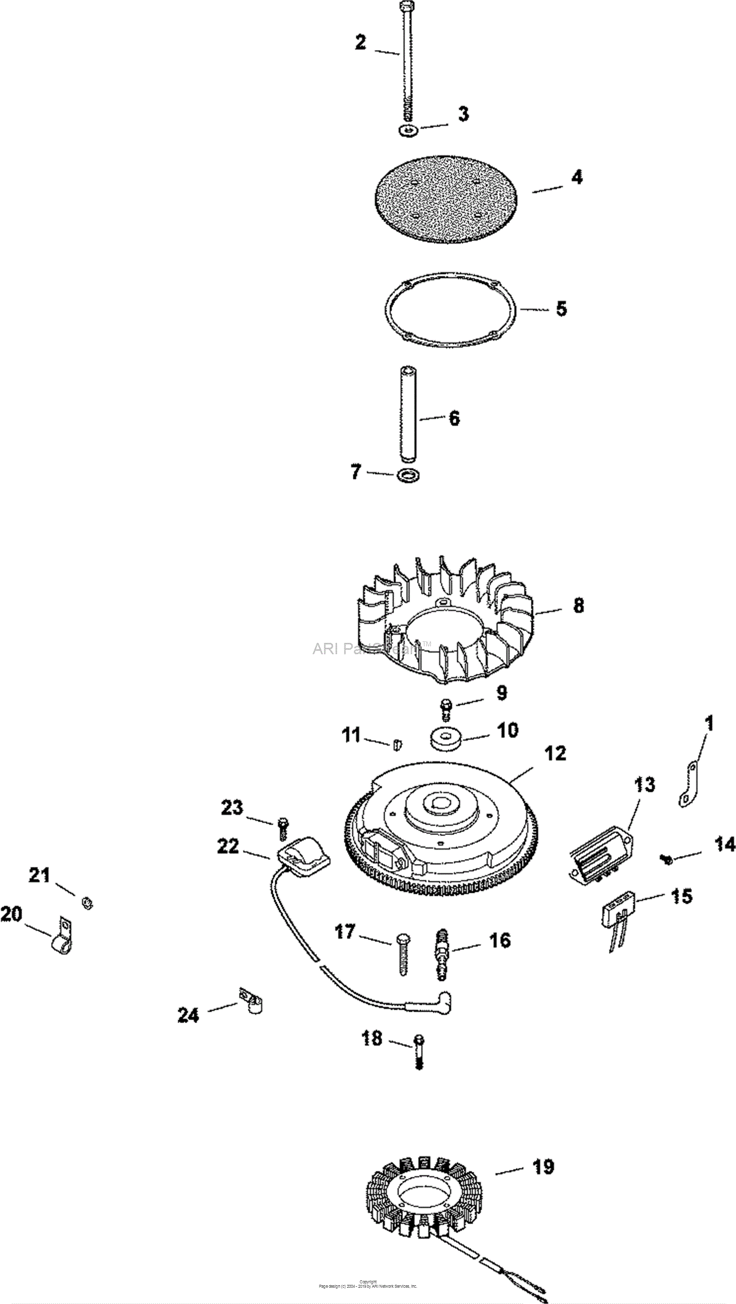 Kohler CV740-3119 TORO 25 HP (18.6 kW) Parts Diagram for Ignition