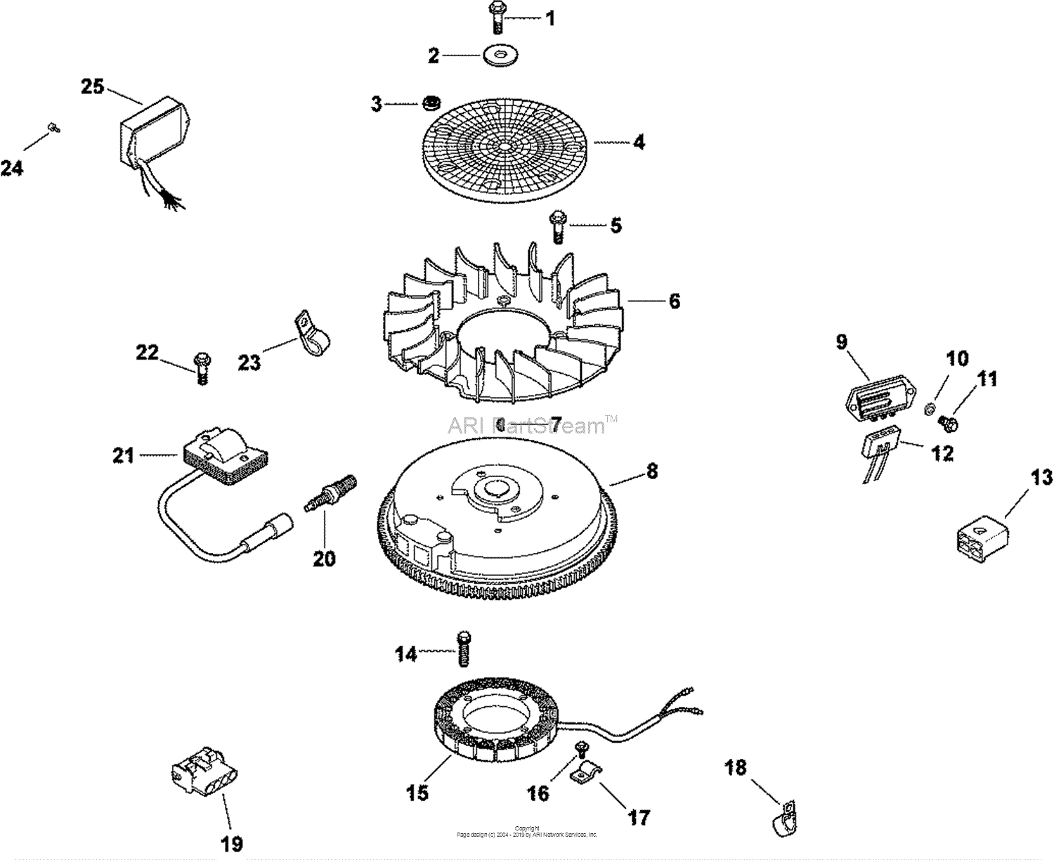 Kohler CV16-43519 FHP 16 HP (11.9 kW) Parts Diagram for Ignition ...