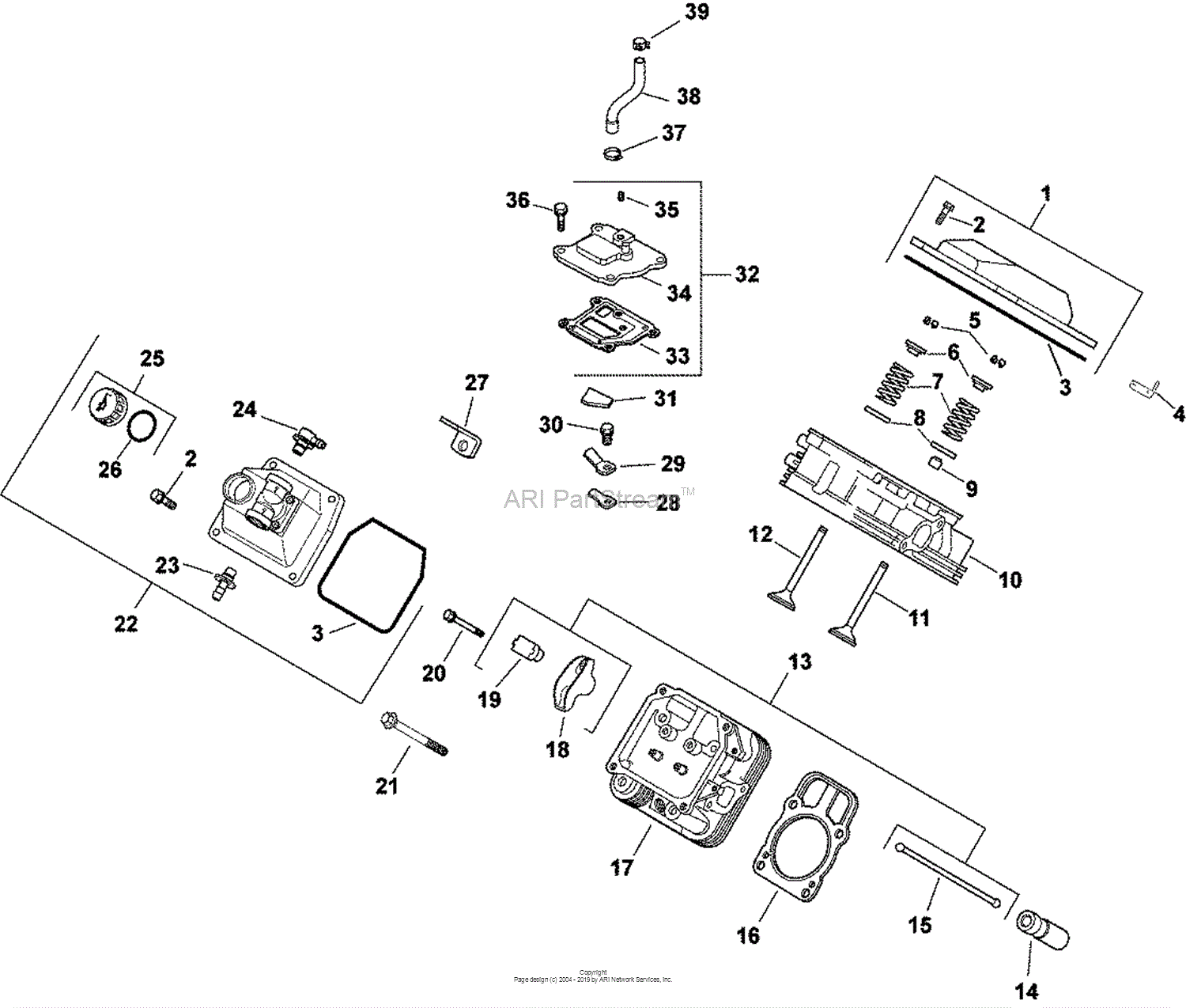 Kohler CH680-3036 TORO 22.5 HP (16.8 kW) Parts Diagram for Cylinder ...