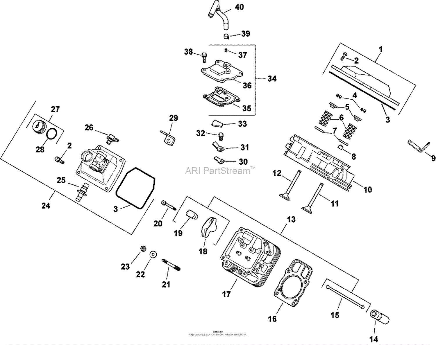 Kohler CH740-3146 SOFF CUT 25 HP (18.6 kW) Parts Diagram for Head/Valve ...