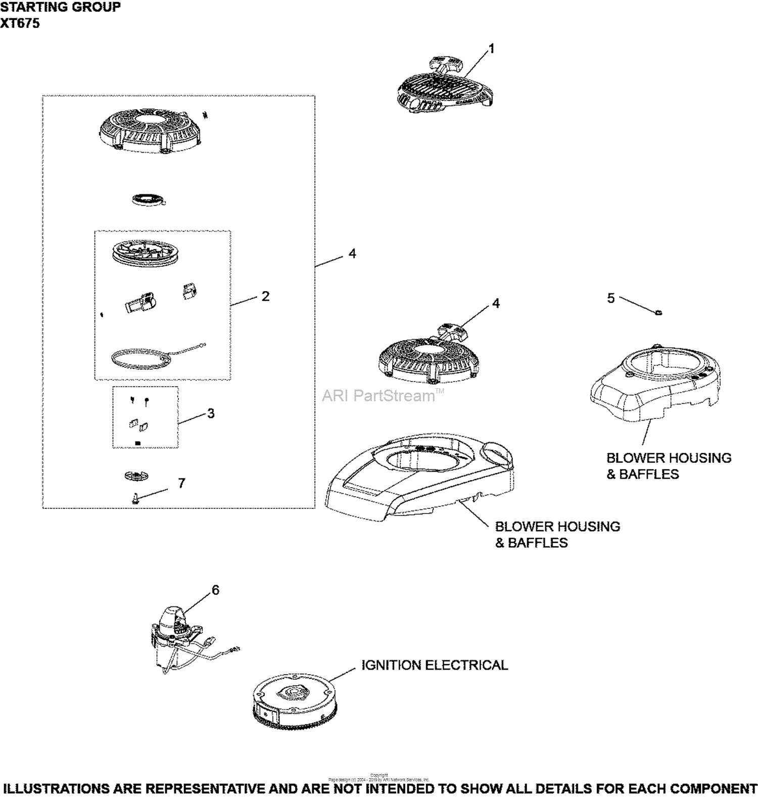 Kohler XT675-2075 HOP 6.75 (9.2) ft lbs Gross Torque Parts Diagram 