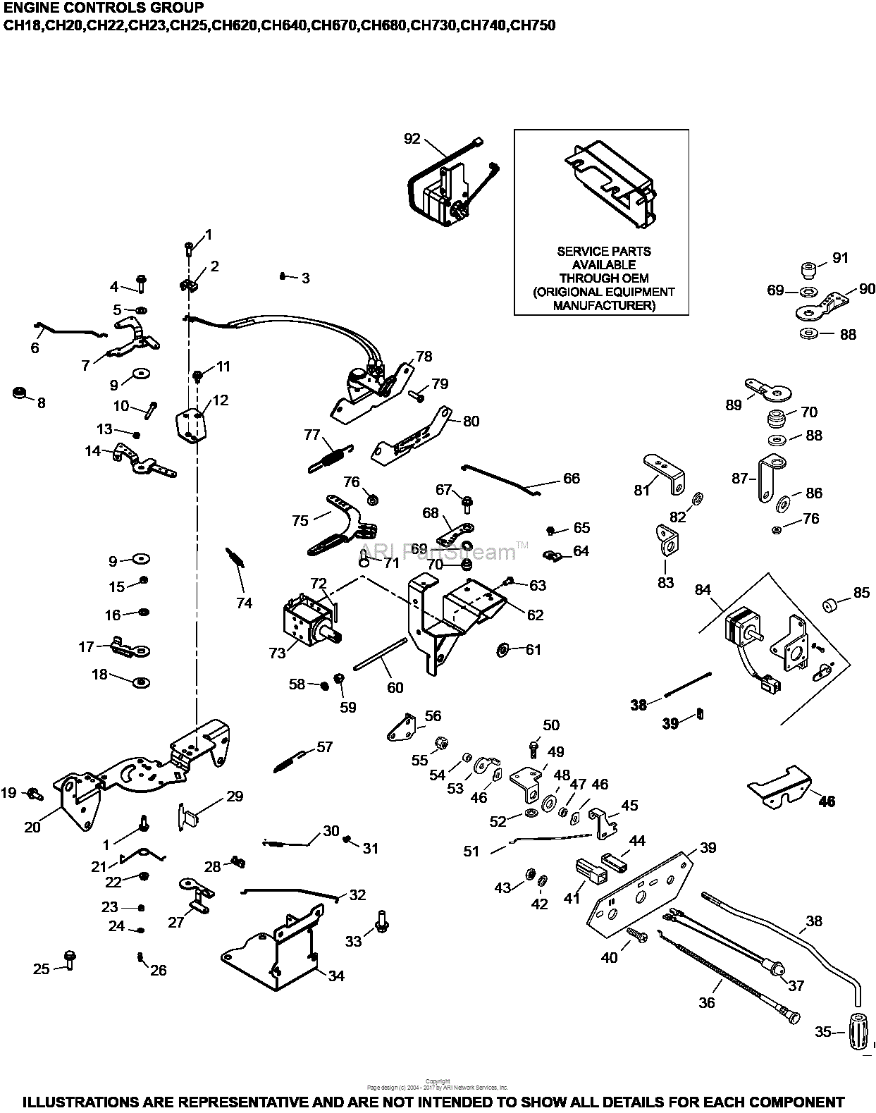 Kohler CH730-3319 LINCOLN RANER 23.5 HP (17.5 kW) Parts Diagram for