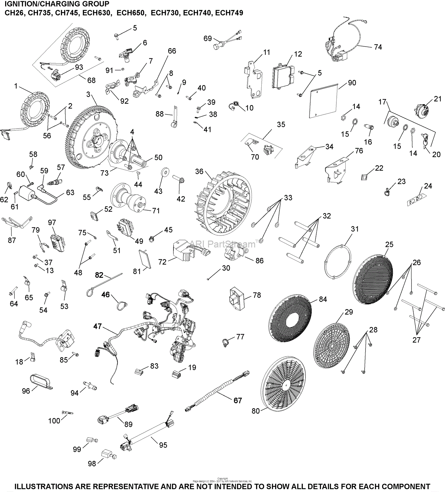 Kohler ECH7493109 MEDARTGATOR TAIL 29 HP (21.62 kw) Parts Diagram for