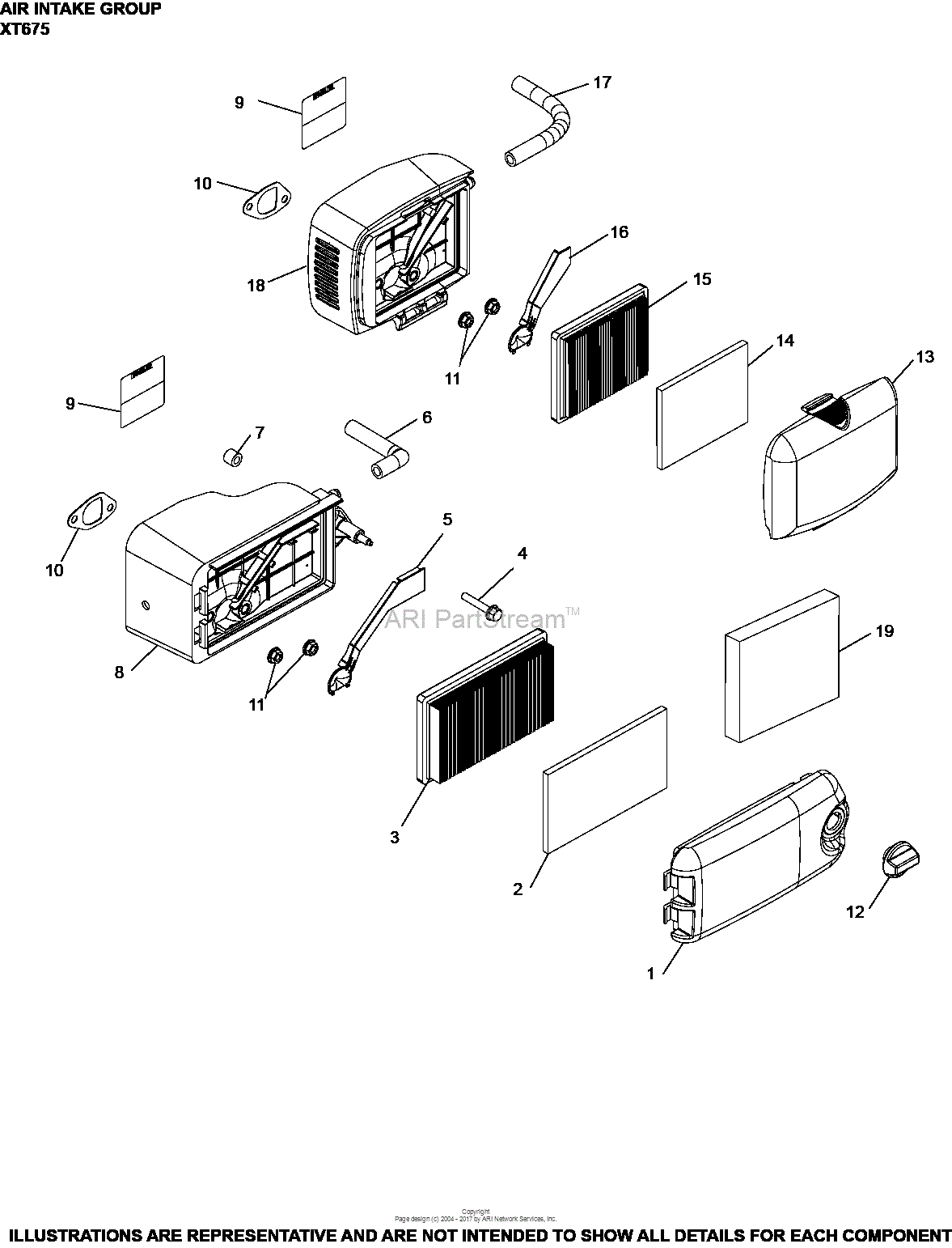 Kohler XT6752101 TORO 6.75 (9.2) ft lbs Gross Torque Parts Diagram for